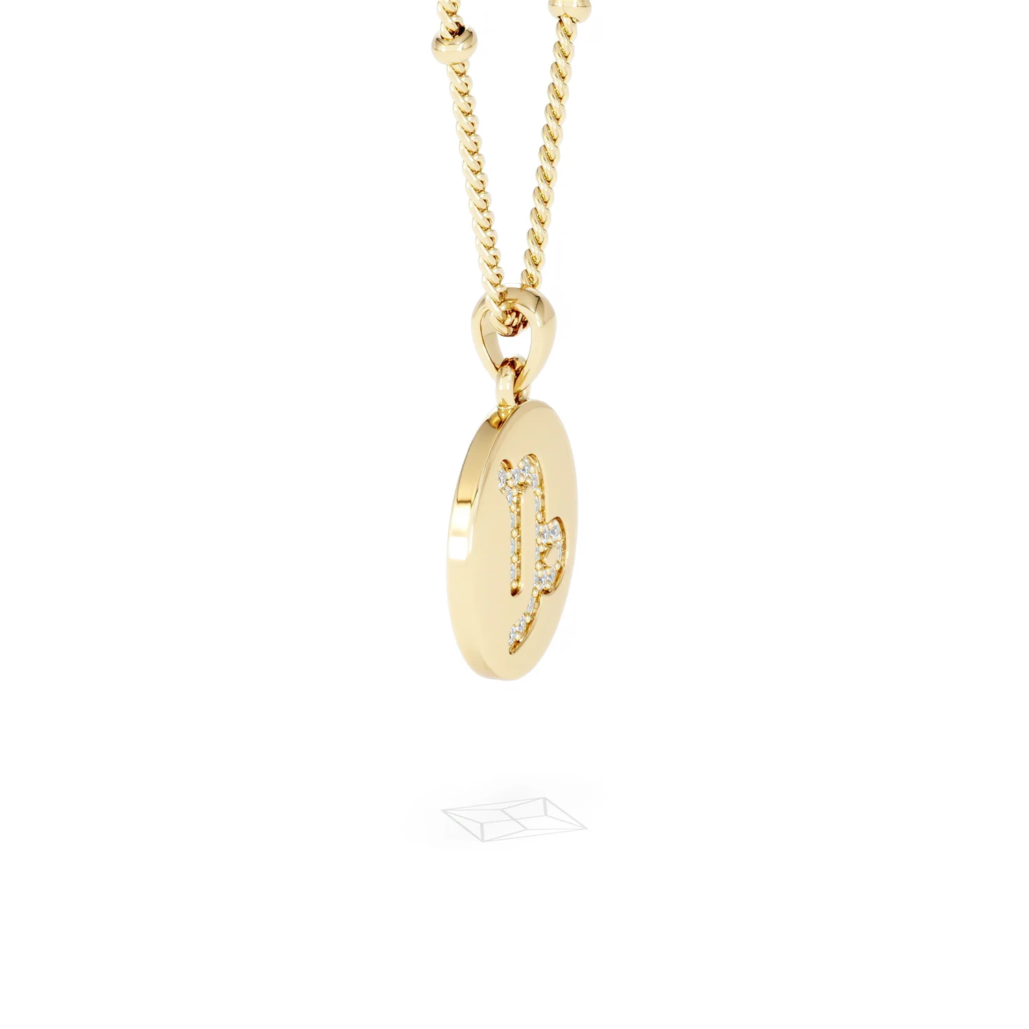 Astrology Capricorn 0.07ct Lab Grown Diamond Medallion Pendant Necklace in 18K Gold Vermeil - Image 23