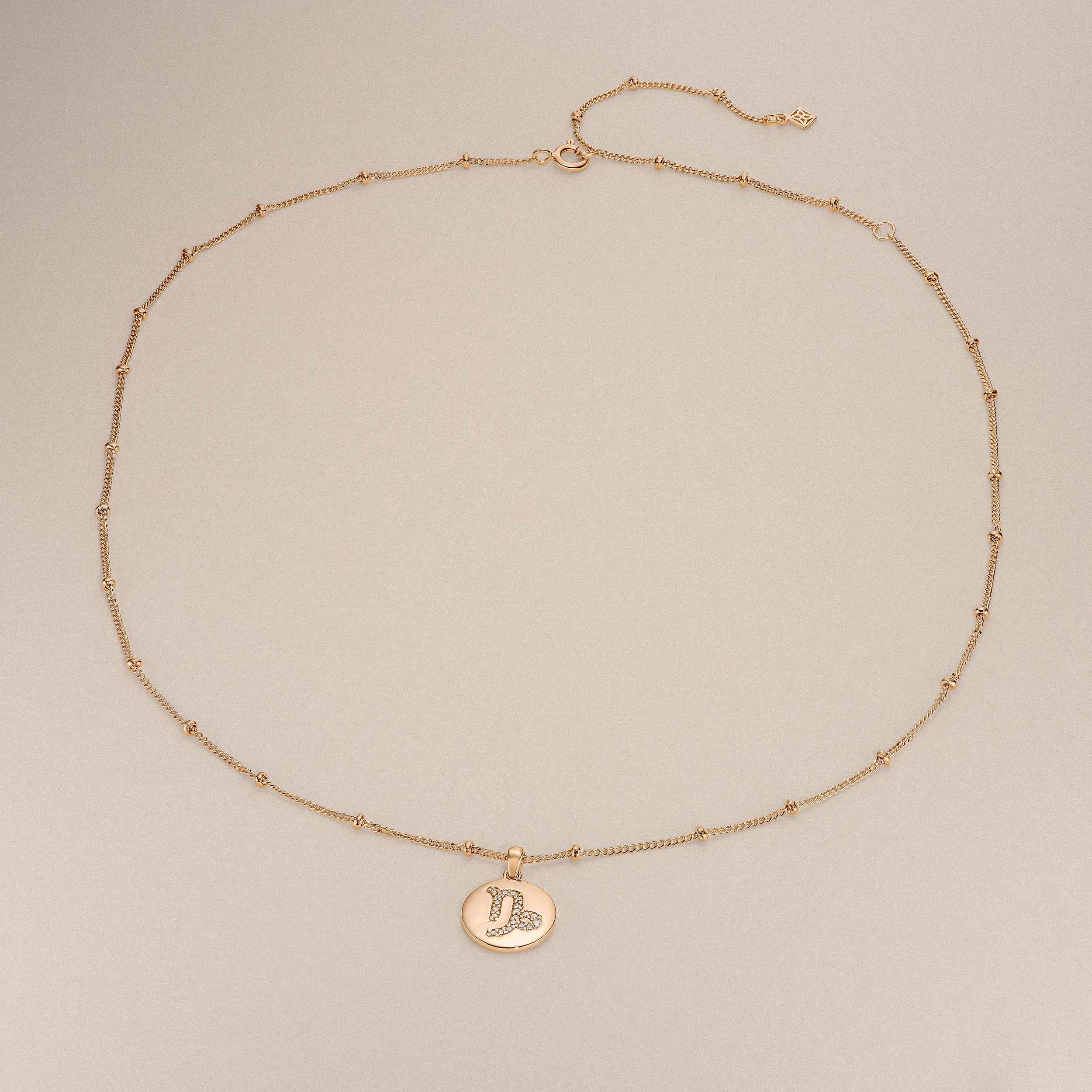 Astrology Capricorn 0.07ct Lab Grown Diamond Medallion Pendant Necklace in 18K Gold Vermeil - Image 6
