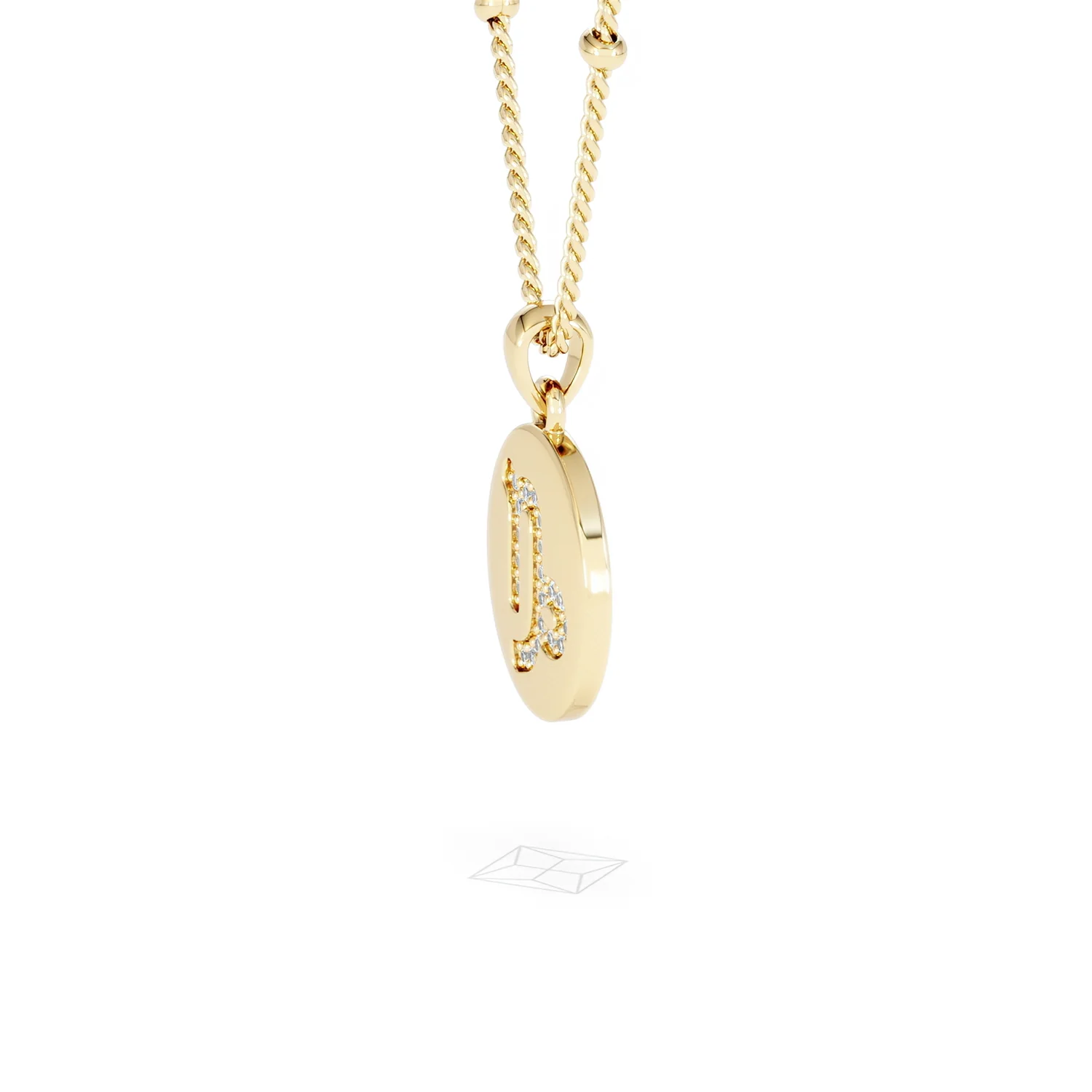 Astrology Capricorn 0.07ct Lab Grown Diamond Medallion Pendant Necklace in 18K Gold Vermeil - Image 72