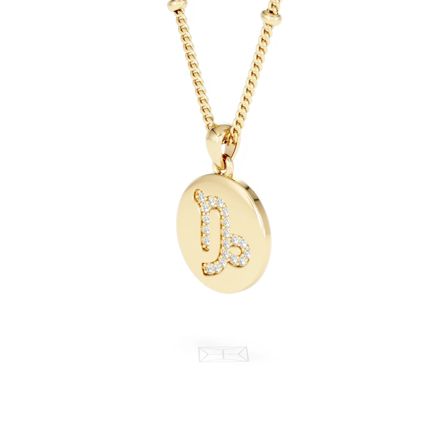 Astrology Capricorn 0.07ct Lab Grown Diamond Medallion Pendant Necklace in 18K Gold Vermeil - Image 78