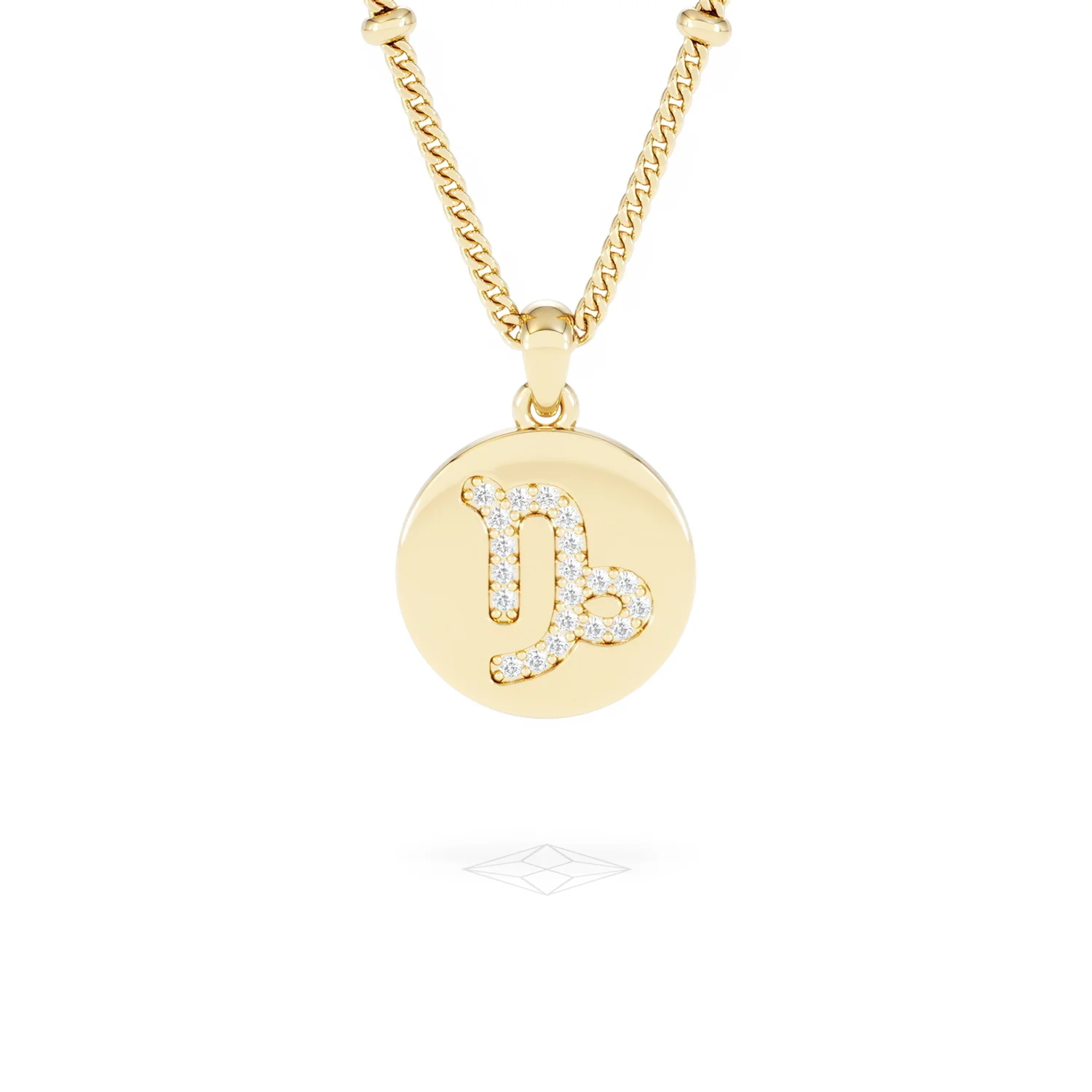 Astrology Capricorn 0.07ct Lab Grown Diamond Medallion Pendant Necklace in 18K Gold Vermeil - Image 8