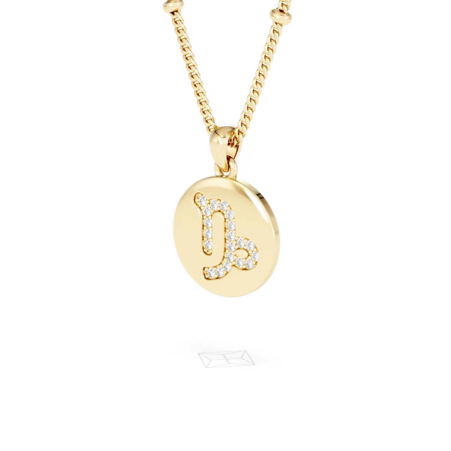 Astrology Capricorn 0.07ct Lab Grown Diamond Medallion Pendant Necklace in 18K Gold Vermeil - Image 80