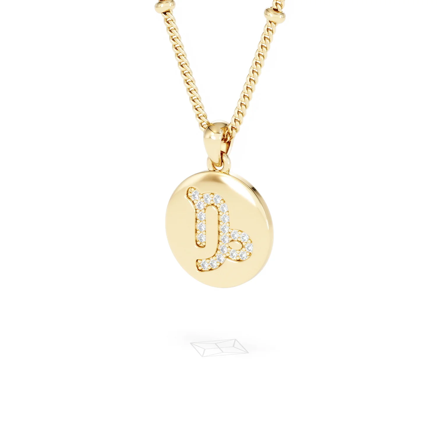 Astrology Capricorn 0.07ct Lab Grown Diamond Medallion Pendant Necklace in 18K Gold Vermeil - Image 81