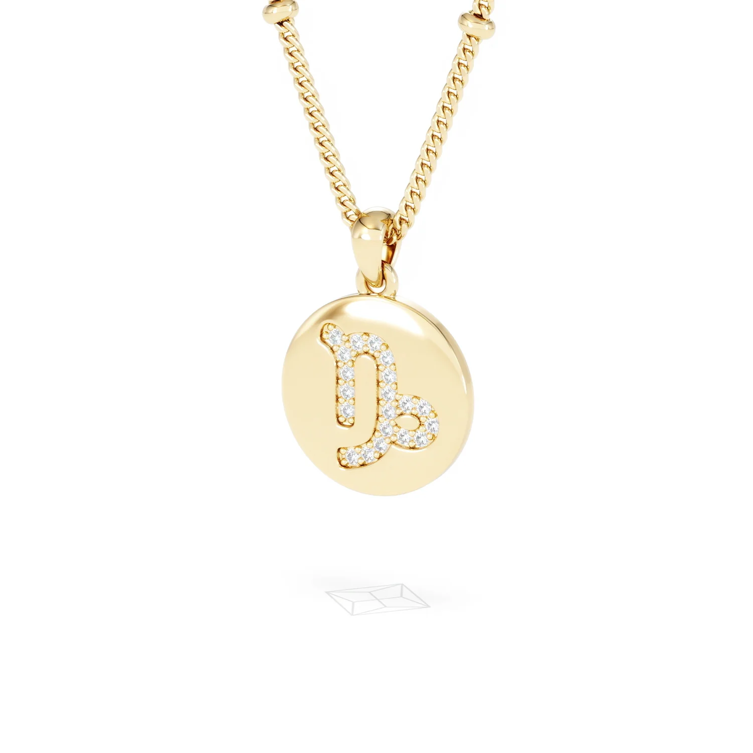 Astrology Capricorn 0.07ct Lab Grown Diamond Medallion Pendant Necklace in 18K Gold Vermeil - Image 82