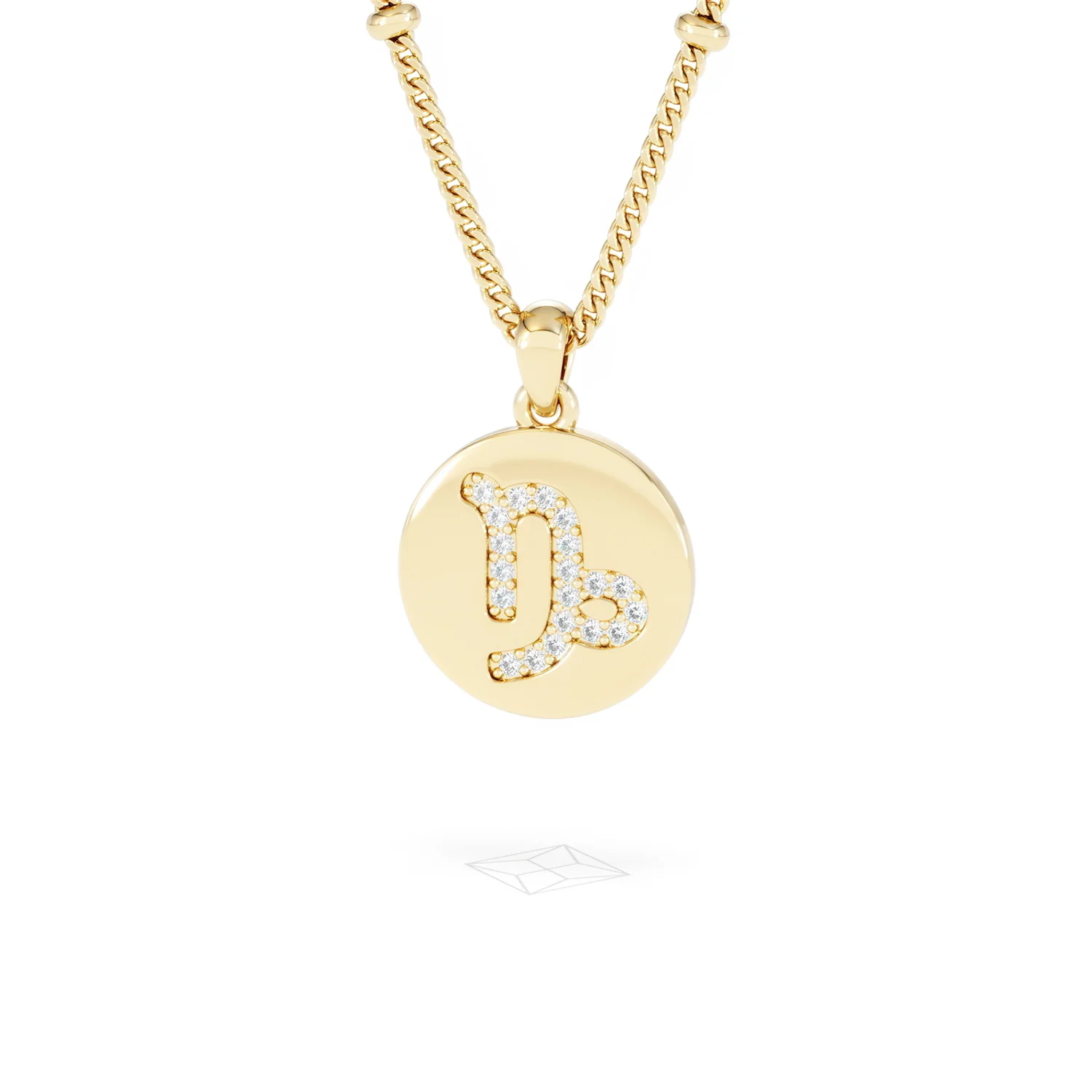 Astrology Capricorn 0.07ct Lab Grown Diamond Medallion Pendant Necklace in 18K Gold Vermeil - Image 85