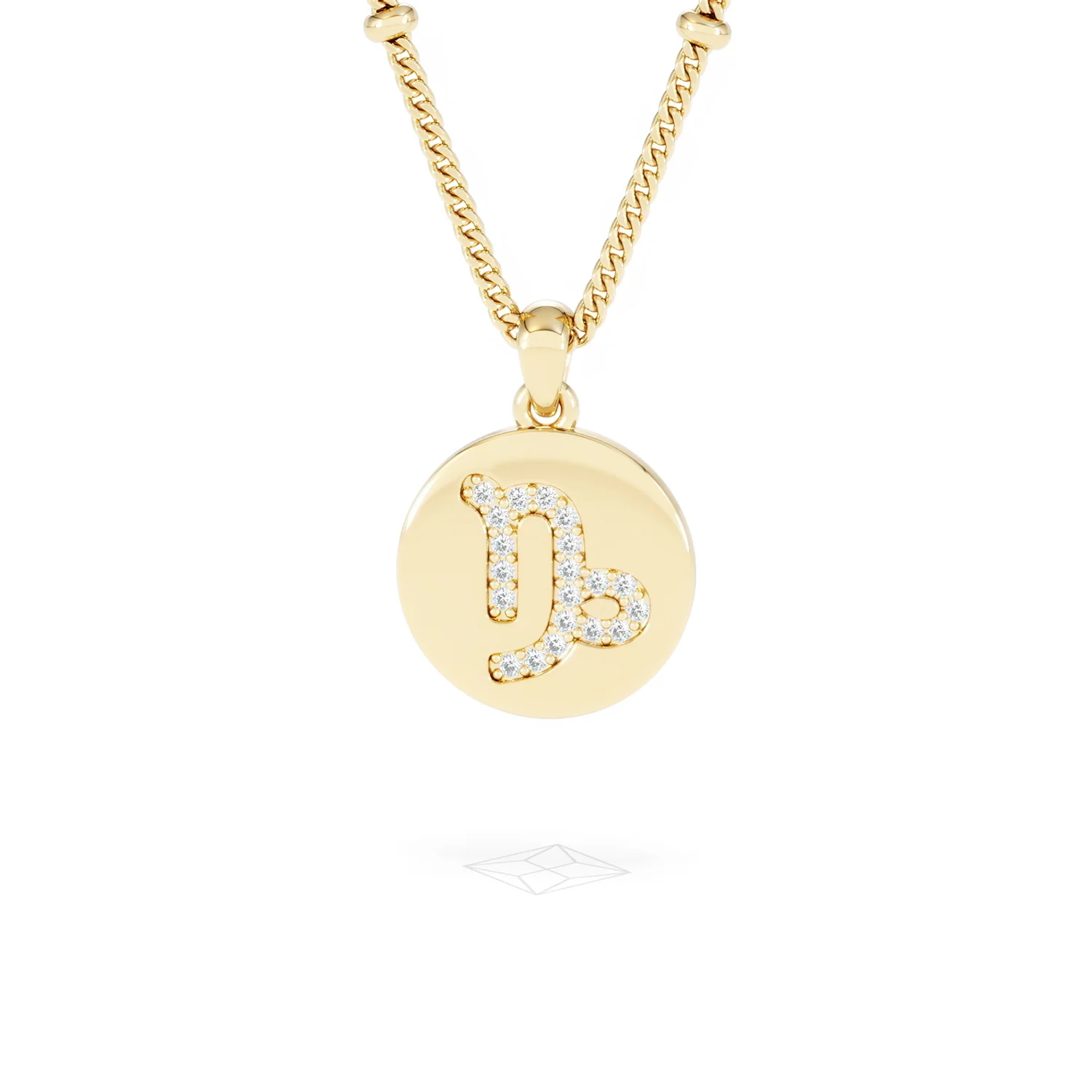 Astrology Capricorn 0.07ct Lab Grown Diamond Medallion Pendant Necklace in 18K Gold Vermeil - Image 86