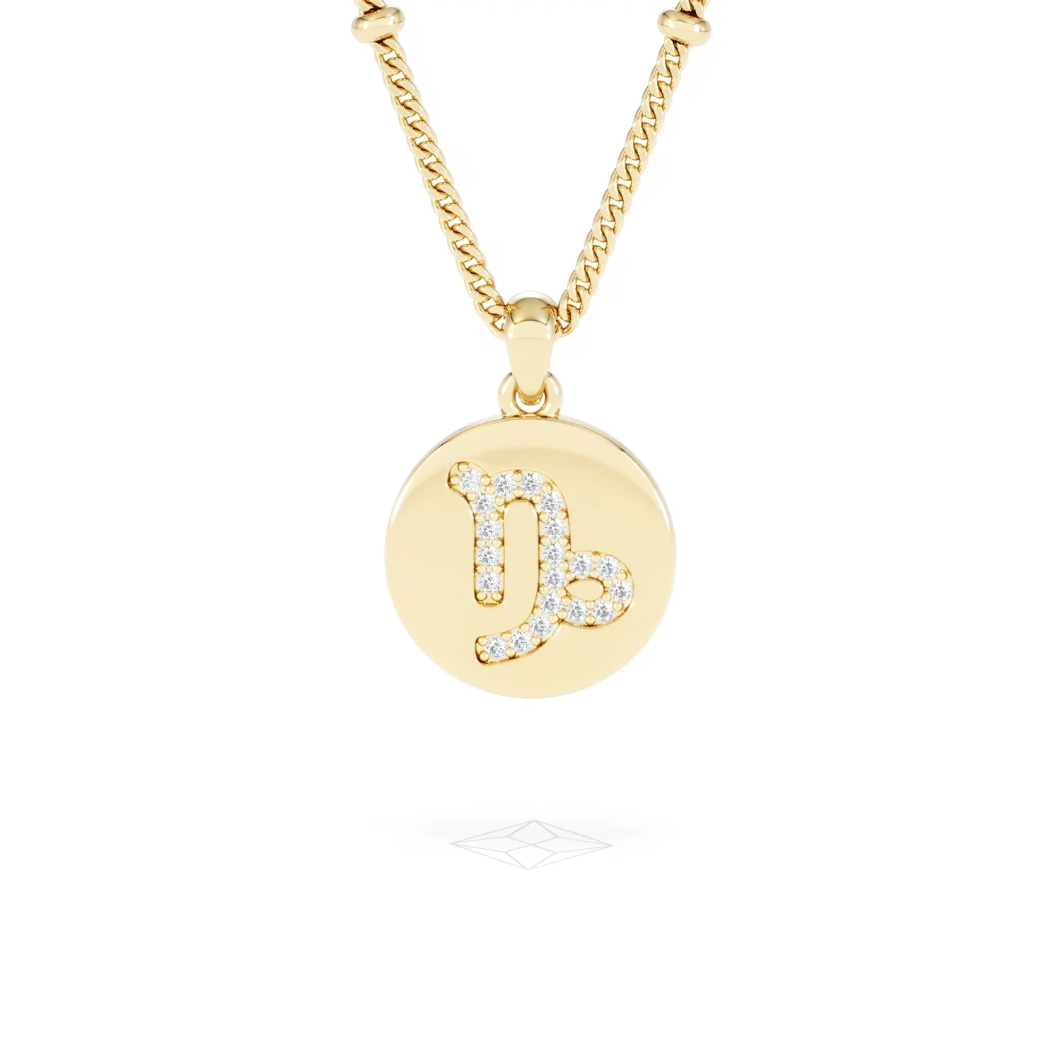 Astrology Capricorn 0.07ct Lab Grown Diamond Medallion Pendant Necklace in 18K Gold Vermeil - Image 87
