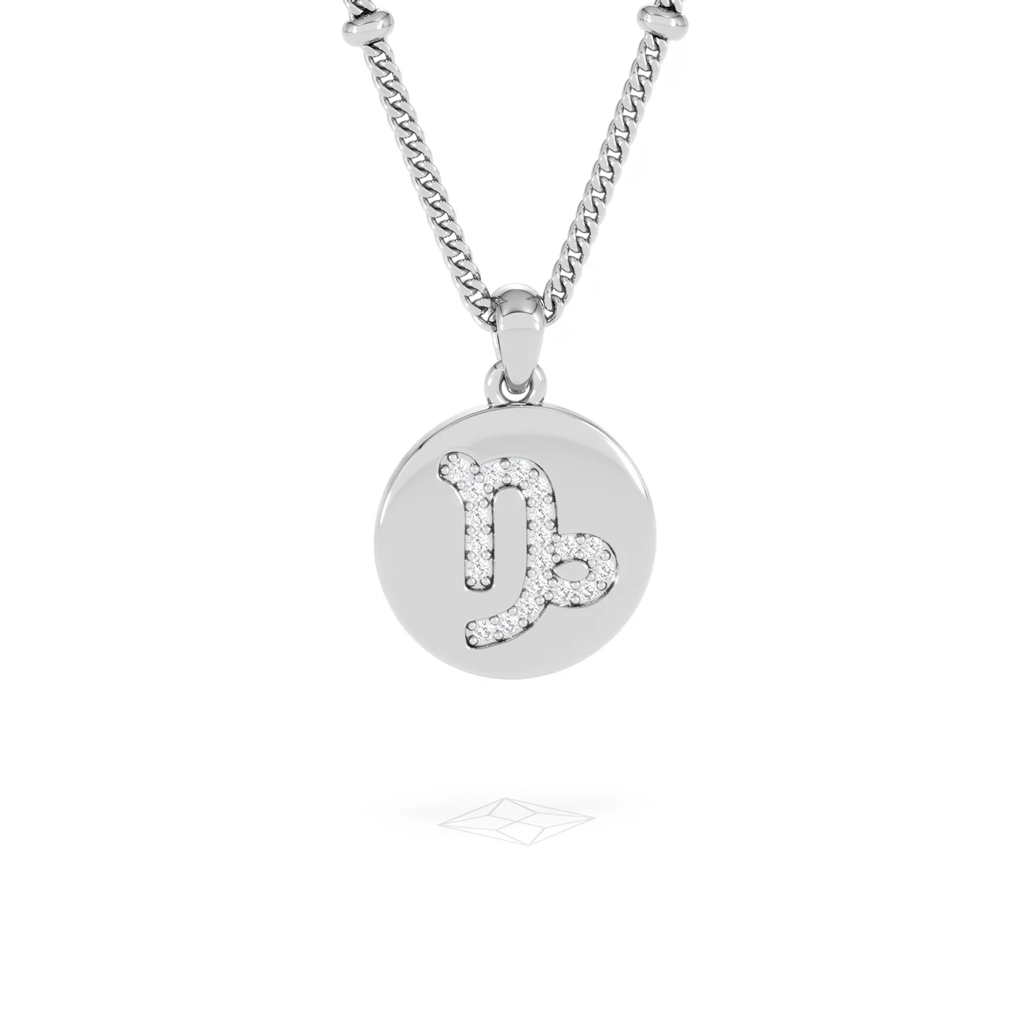 Astrology Capricorn 0.07ct Lab Grown Diamond Medallion Pendant Necklace in Sterling Silver - Image 10