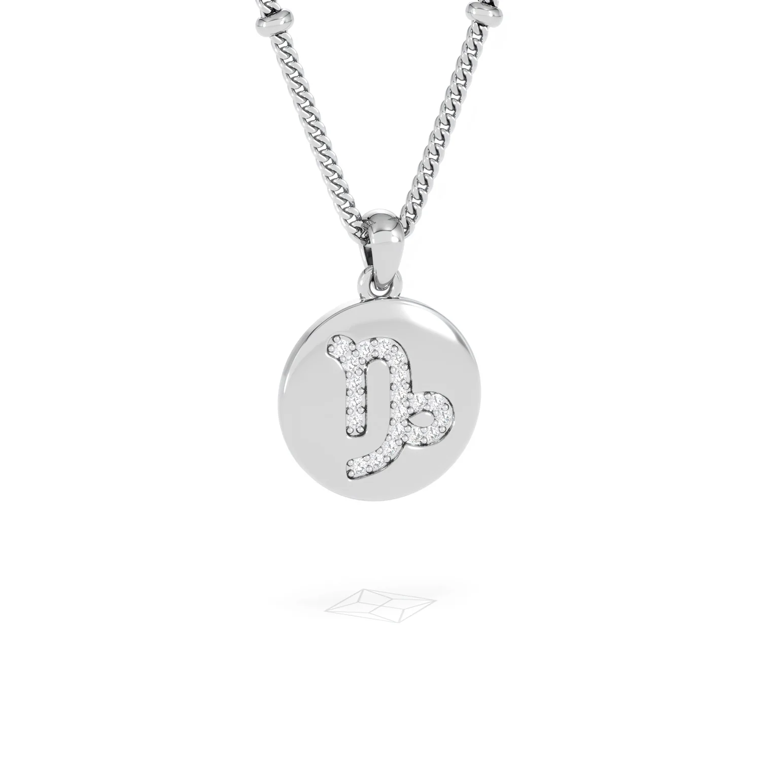 Astrology Capricorn 0.07ct Lab Grown Diamond Medallion Pendant Necklace in Sterling Silver - Image 12