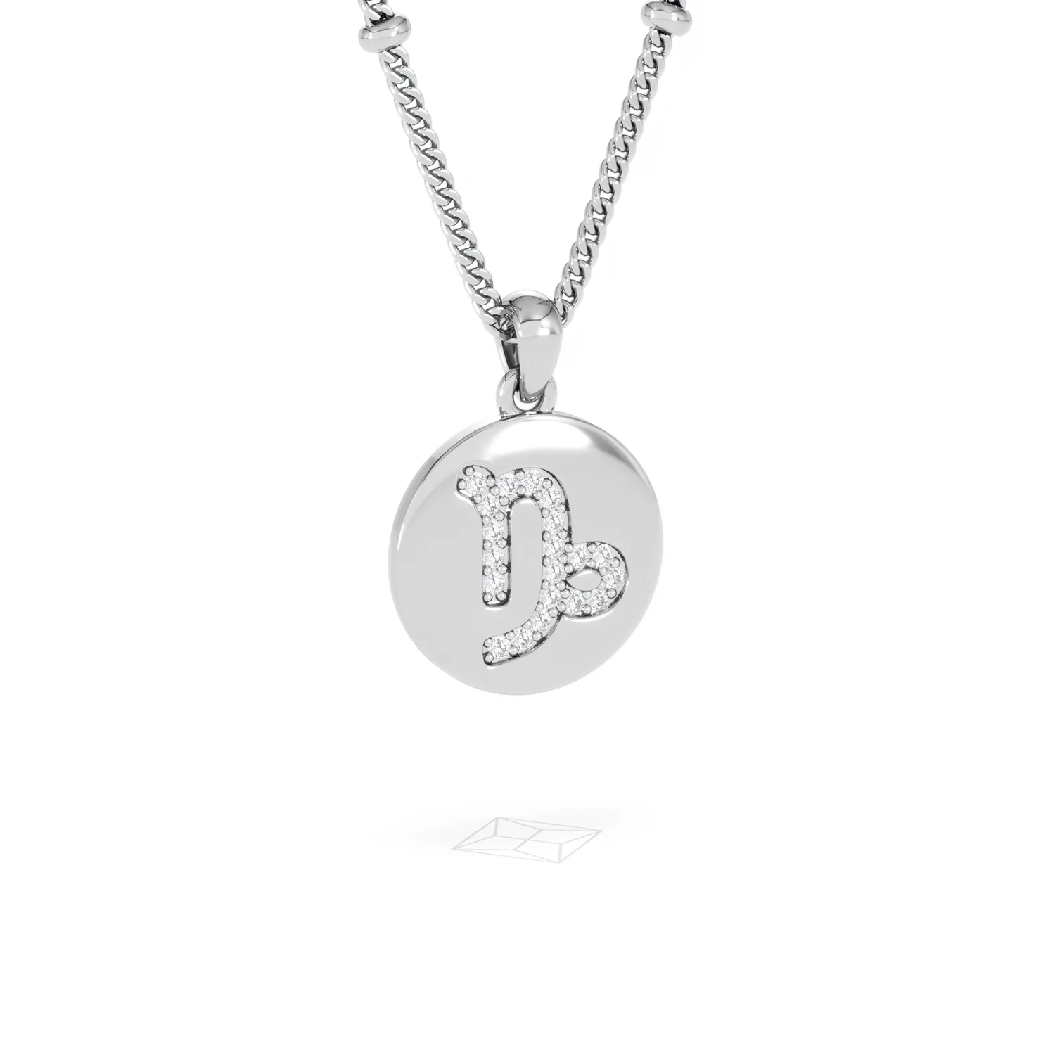 Astrology Capricorn 0.07ct Lab Grown Diamond Medallion Pendant Necklace in Sterling Silver - Image 13