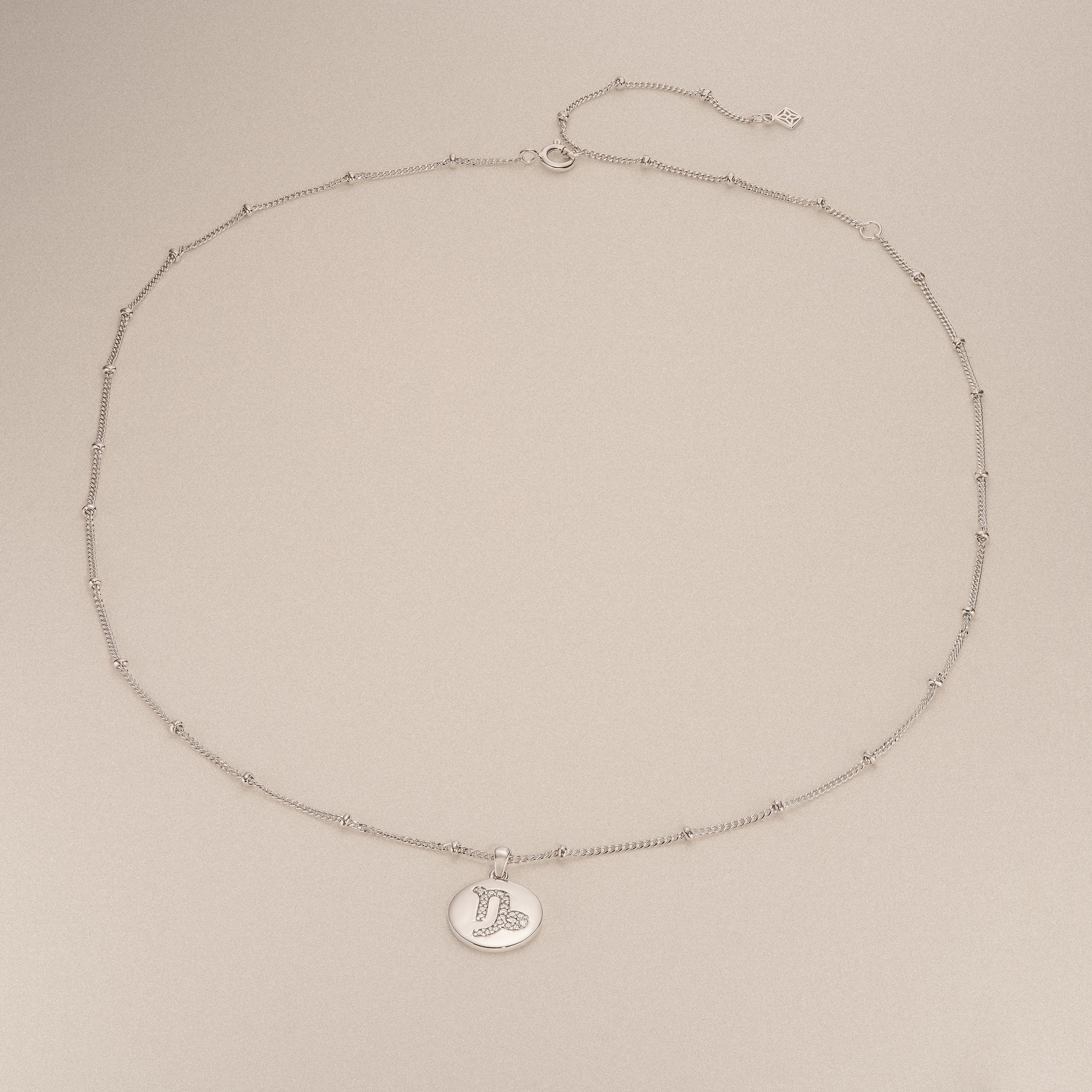 Astrology Capricorn 0.07ct Lab Grown Diamond Medallion Pendant Necklace in Sterling Silver - Image 6