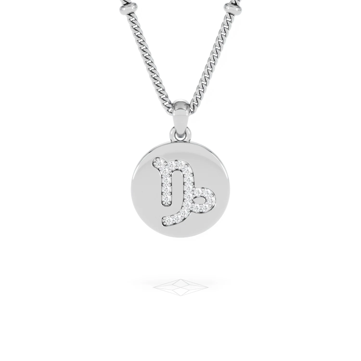 Astrology Capricorn 0.07ct Lab Grown Diamond Medallion Pendant Necklace in Sterling Silver - Image 8