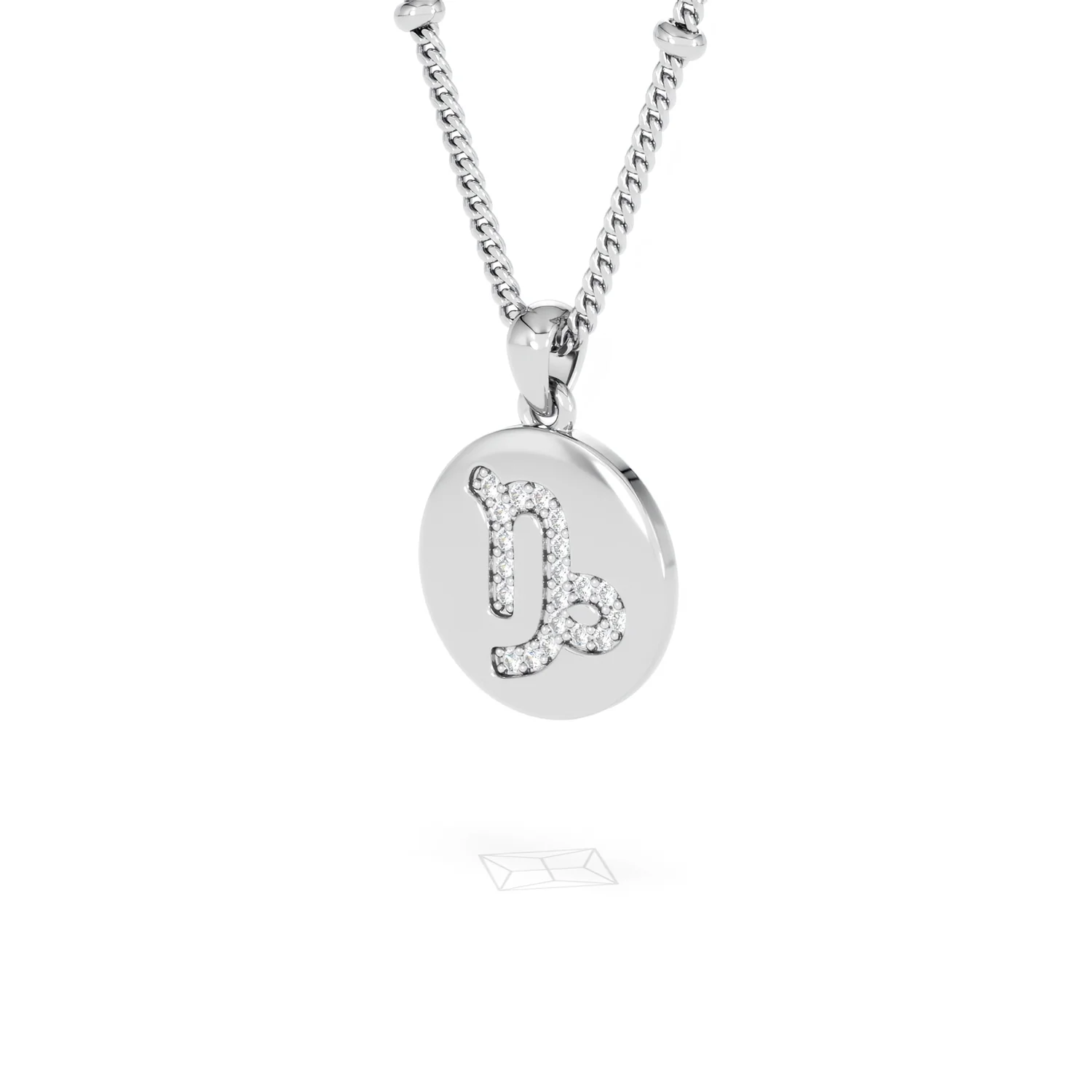 Astrology Capricorn 0.07ct Lab Grown Diamond Medallion Pendant Necklace in Sterling Silver - Image 80