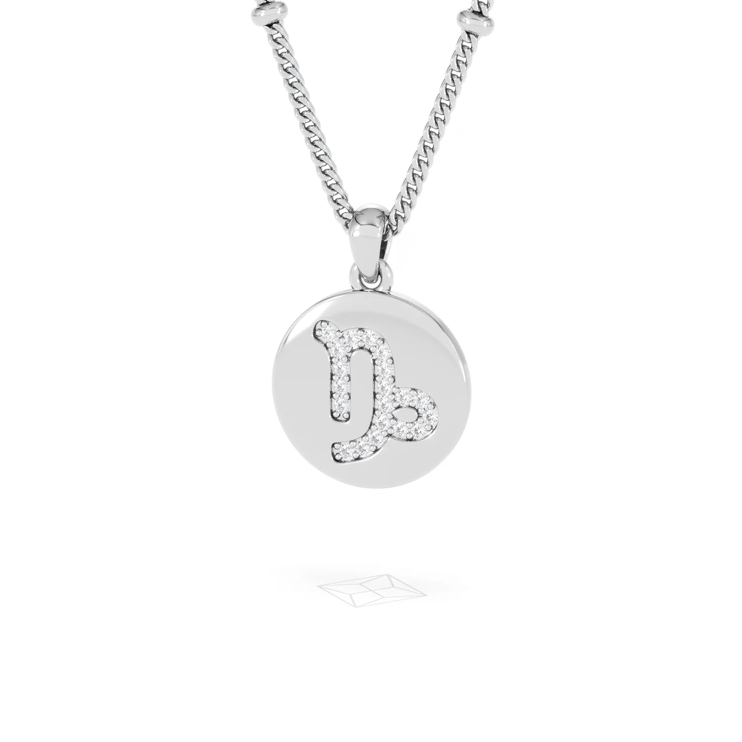 Astrology Capricorn 0.07ct Lab Grown Diamond Medallion Pendant Necklace in Sterling Silver - Image 84