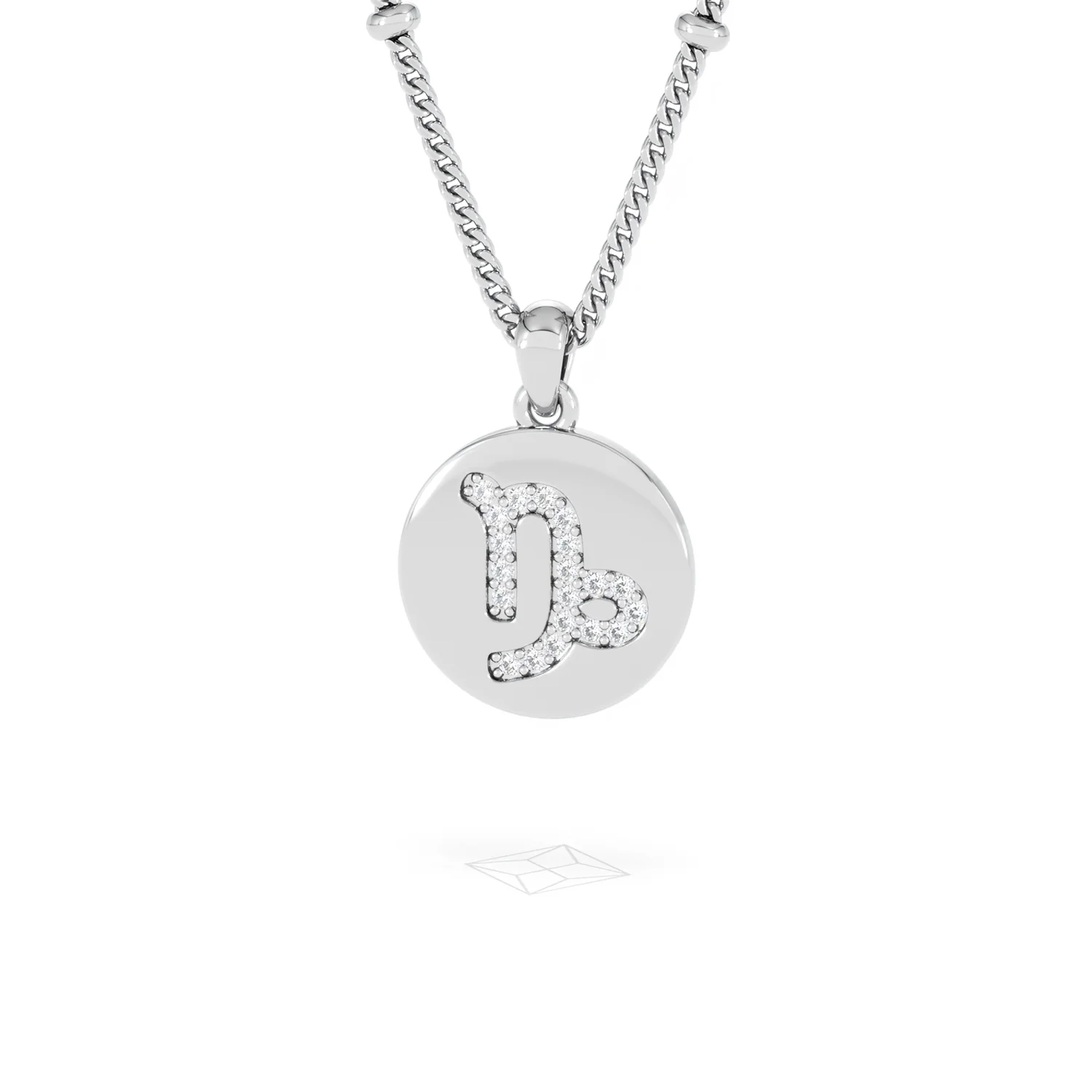 Astrology Capricorn 0.07ct Lab Grown Diamond Medallion Pendant Necklace in Sterling Silver - Image 85