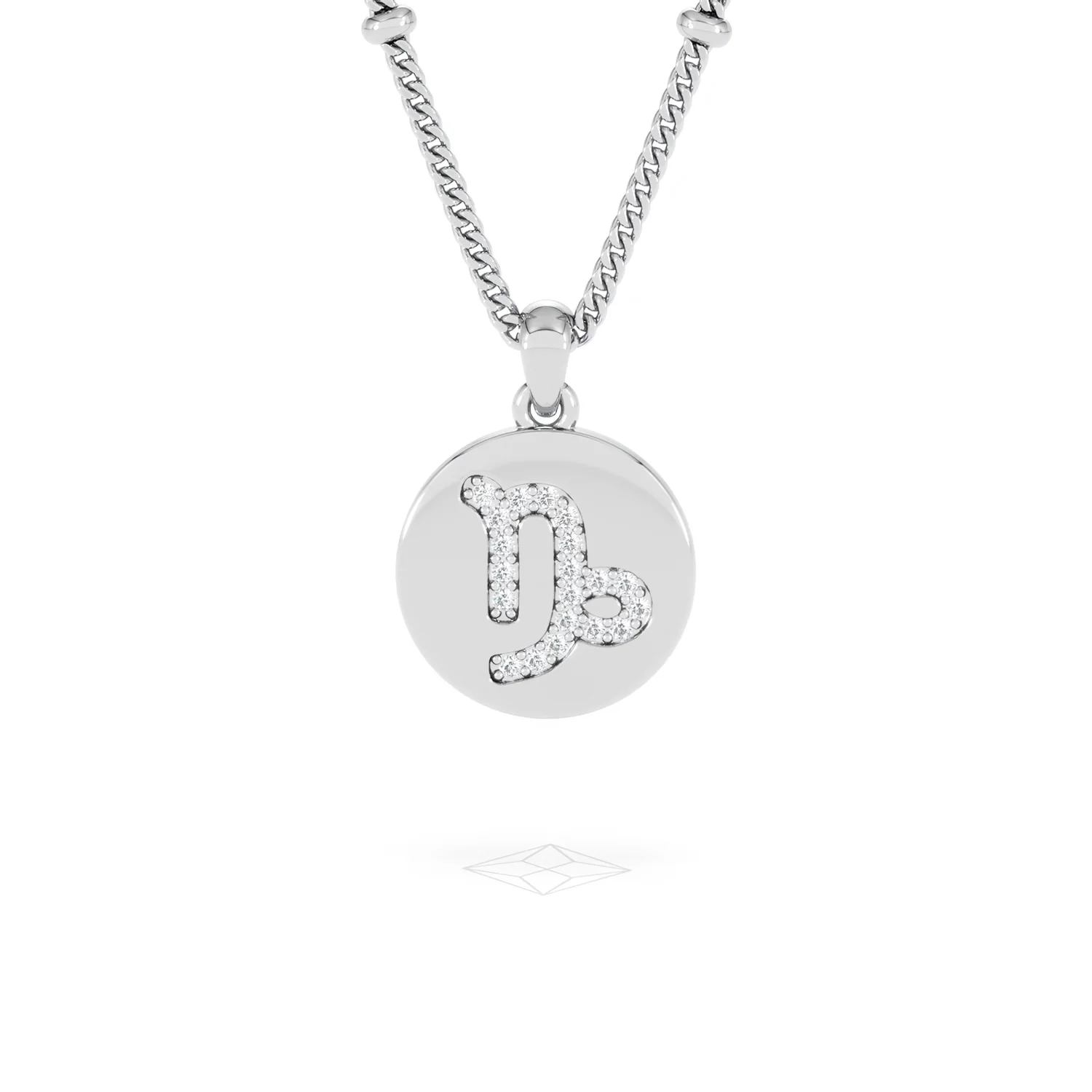 Astrology Capricorn 0.07ct Lab Grown Diamond Medallion Pendant Necklace in Sterling Silver - Image 87