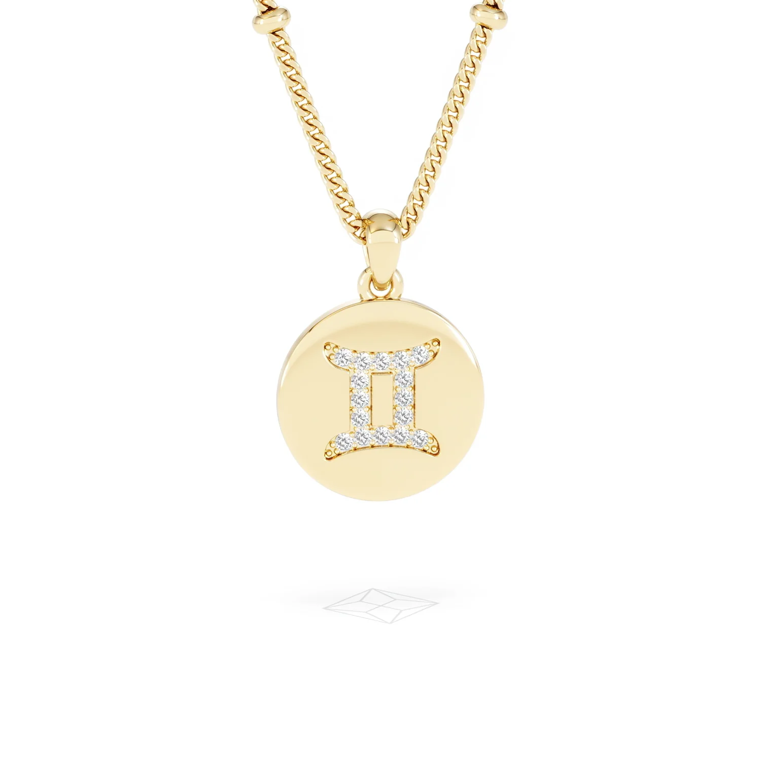 Astrology Gemini 0.07ct Lab Grown Diamond Medallion Pendant Necklace in 18K Gold Vermeil - Image 11