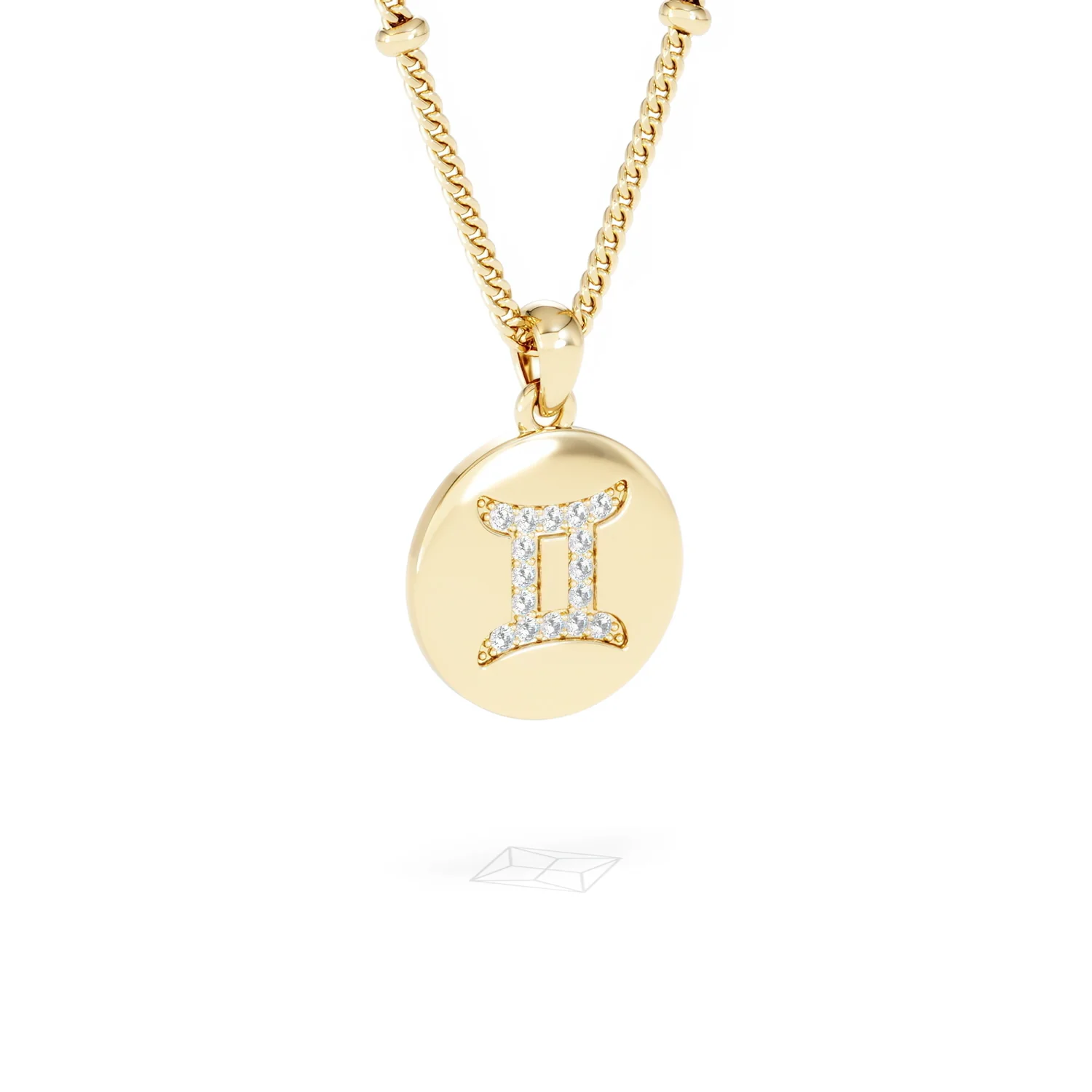 Astrology Gemini 0.07ct Lab Grown Diamond Medallion Pendant Necklace in 18K Gold Vermeil - Image 15