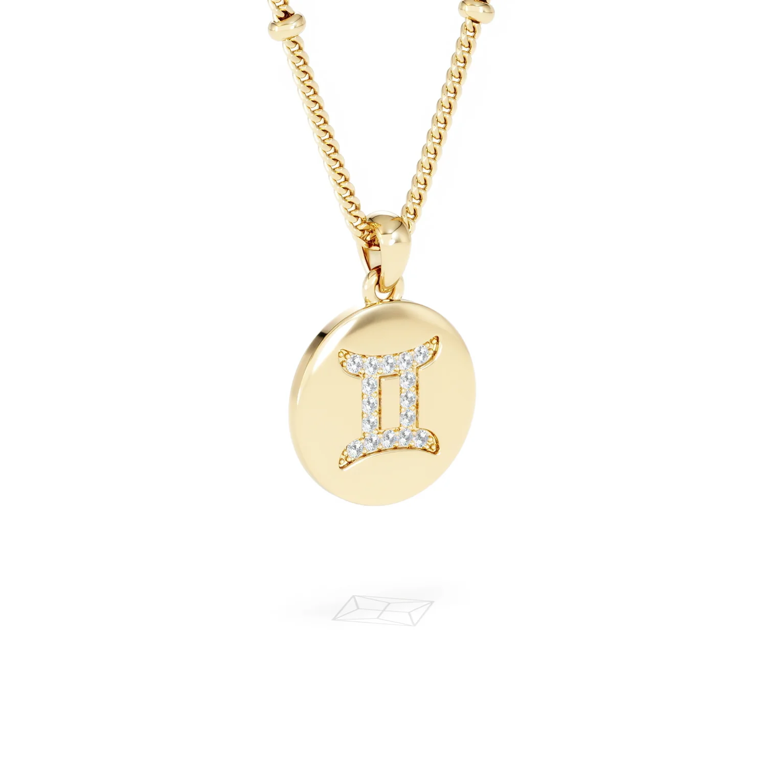 Astrology Gemini 0.07ct Lab Grown Diamond Medallion Pendant Necklace in 18K Gold Vermeil - Image 16