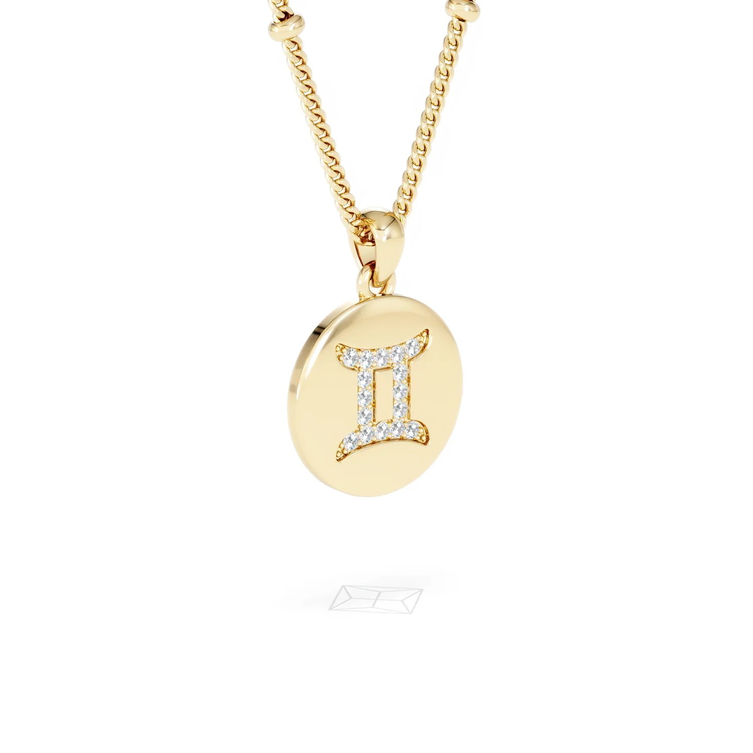 Astrology Gemini 0.07ct Lab Grown Diamond Medallion Pendant Necklace in 18K Gold Vermeil - Image 17