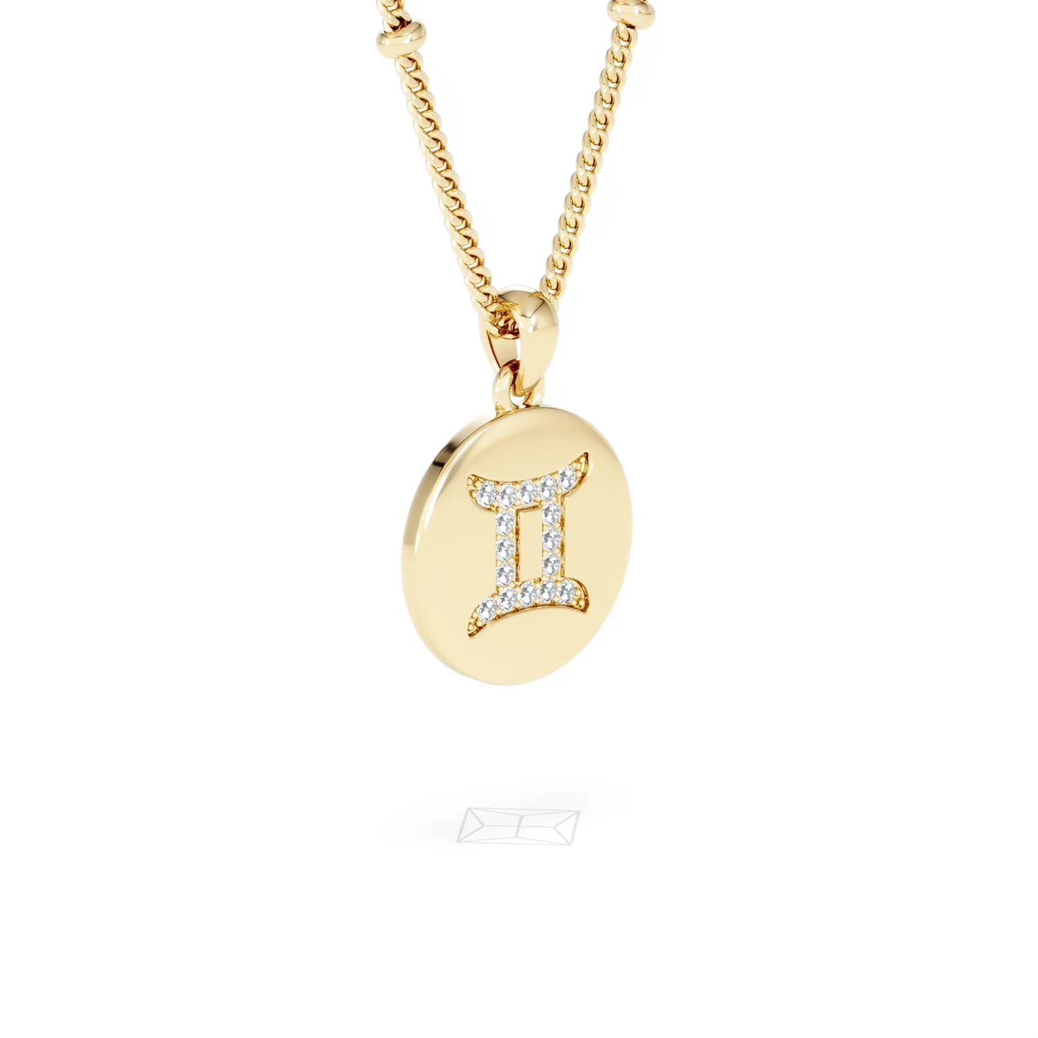 Astrology Gemini 0.07ct Lab Grown Diamond Medallion Pendant Necklace in 18K Gold Vermeil - Image 18