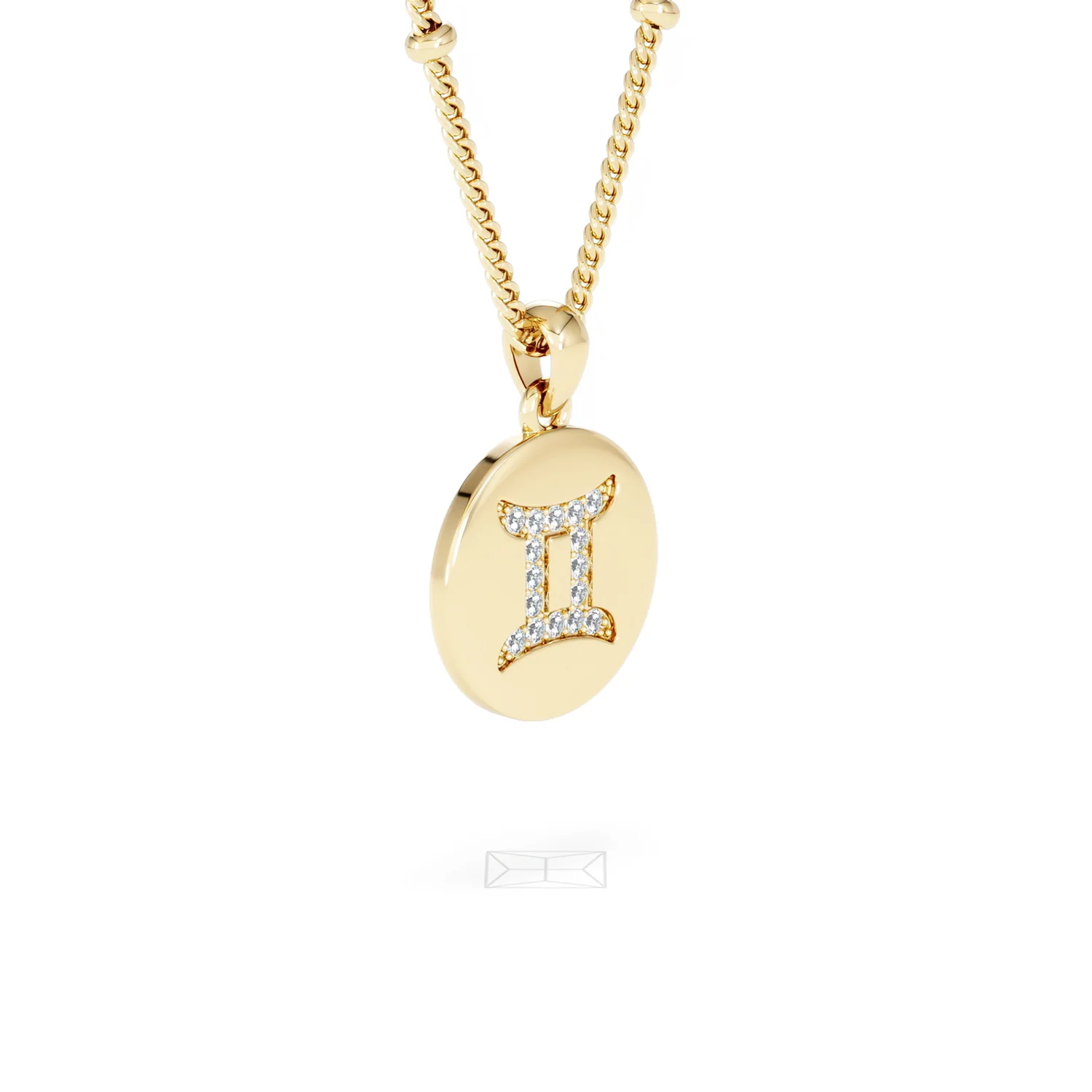 Astrology Gemini 0.07ct Lab Grown Diamond Medallion Pendant Necklace in 18K Gold Vermeil - Image 19
