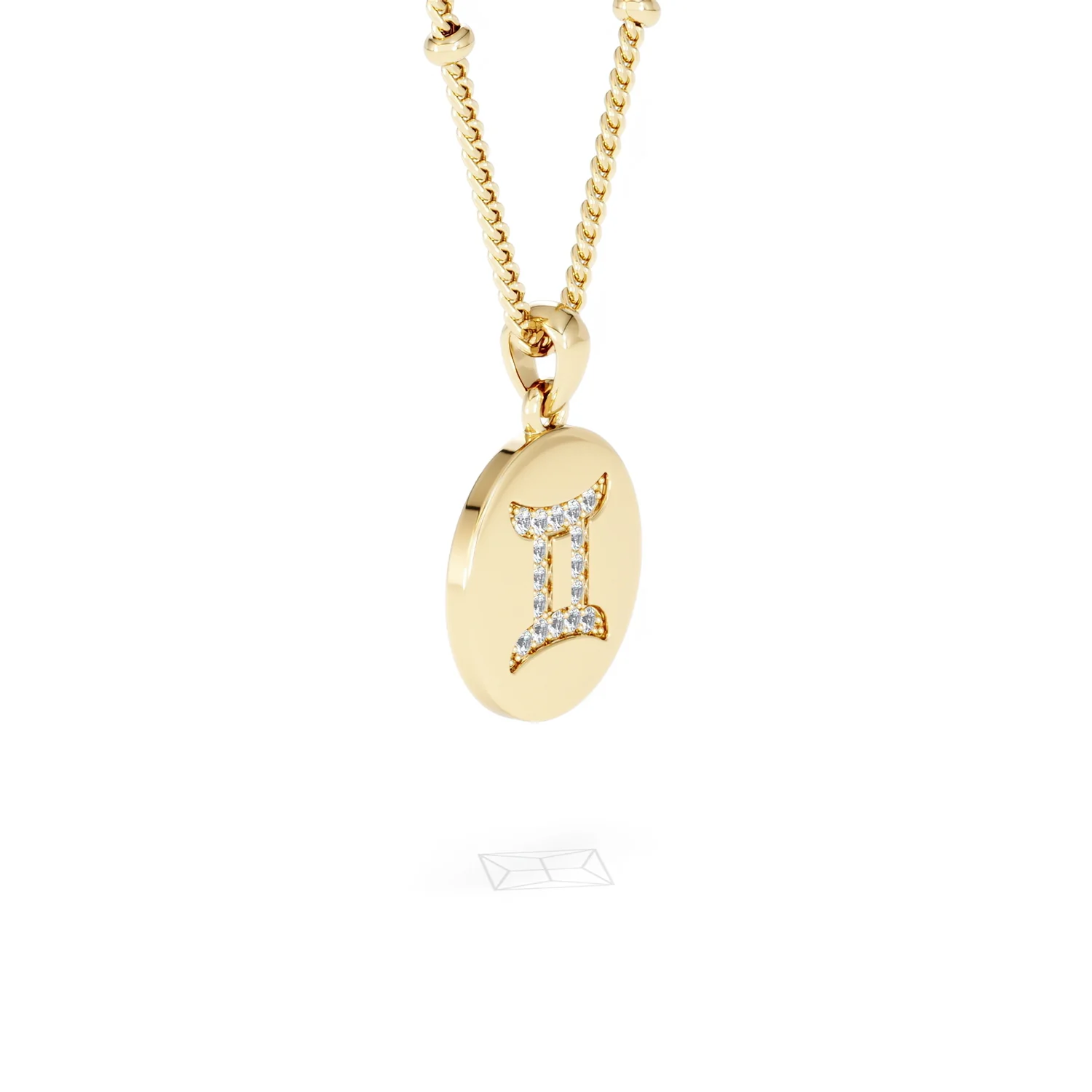 Astrology Gemini 0.07ct Lab Grown Diamond Medallion Pendant Necklace in 18K Gold Vermeil - Image 21