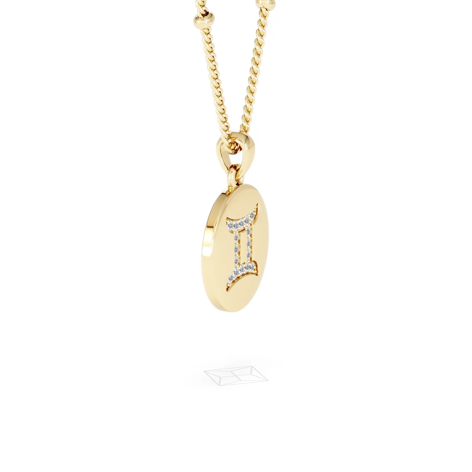 Astrology Gemini 0.07ct Lab Grown Diamond Medallion Pendant Necklace in 18K Gold Vermeil - Image 23