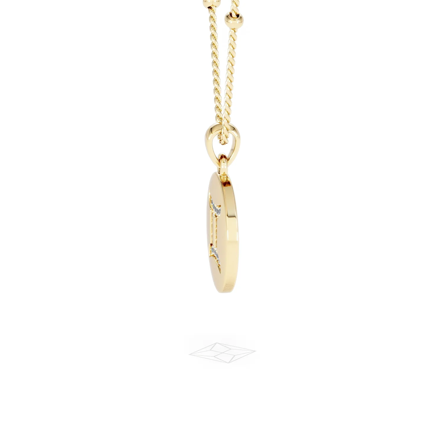 Astrology Gemini 0.07ct Lab Grown Diamond Medallion Pendant Necklace in 18K Gold Vermeil - Image 71