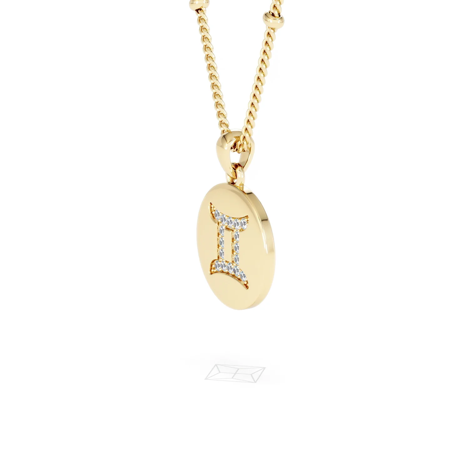 Astrology Gemini 0.07ct Lab Grown Diamond Medallion Pendant Necklace in 18K Gold Vermeil - Image 76