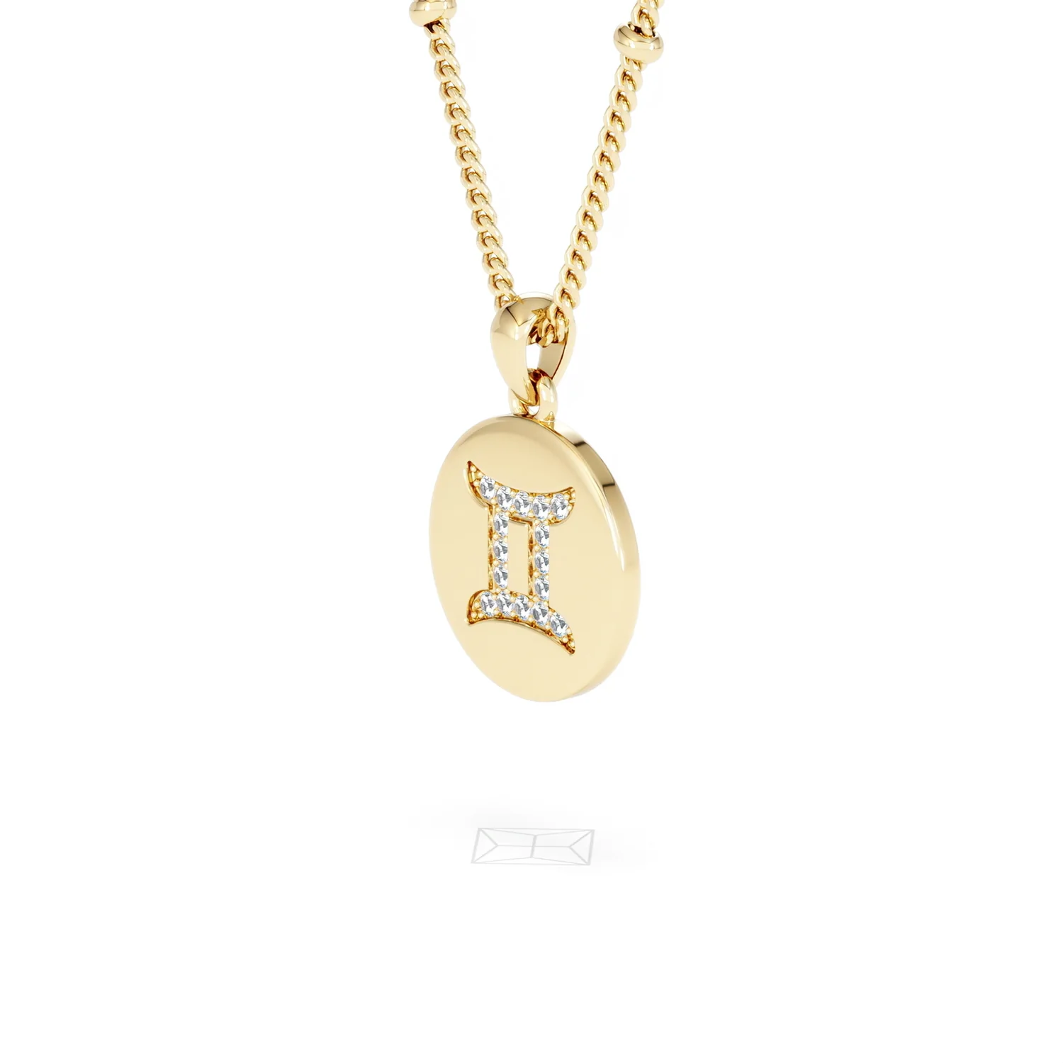 Astrology Gemini 0.07ct Lab Grown Diamond Medallion Pendant Necklace in 18K Gold Vermeil - Image 78