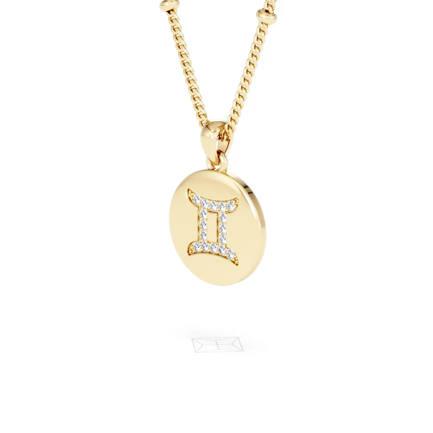 Astrology Gemini 0.07ct Lab Grown Diamond Medallion Pendant Necklace in 18K Gold Vermeil - Image 80