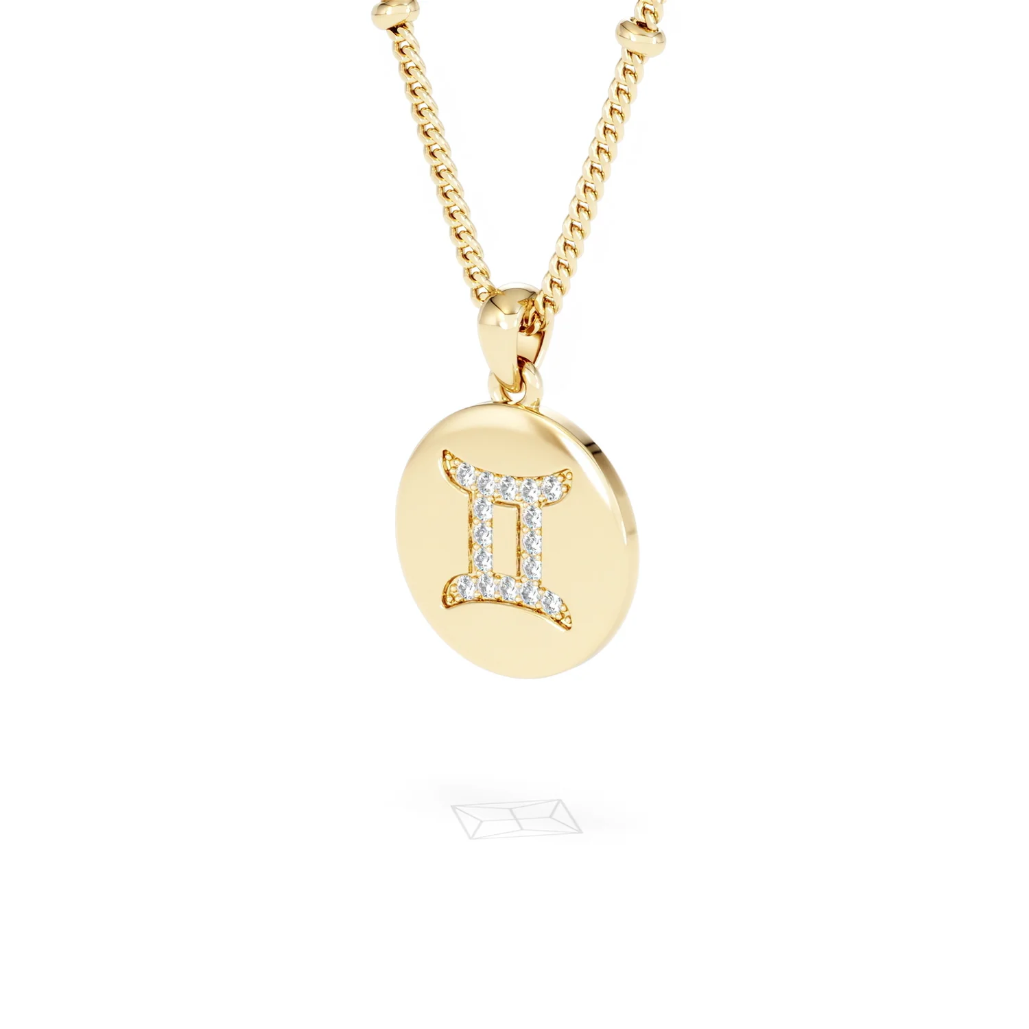 Astrology Gemini 0.07ct Lab Grown Diamond Medallion Pendant Necklace in 18K Gold Vermeil - Image 81