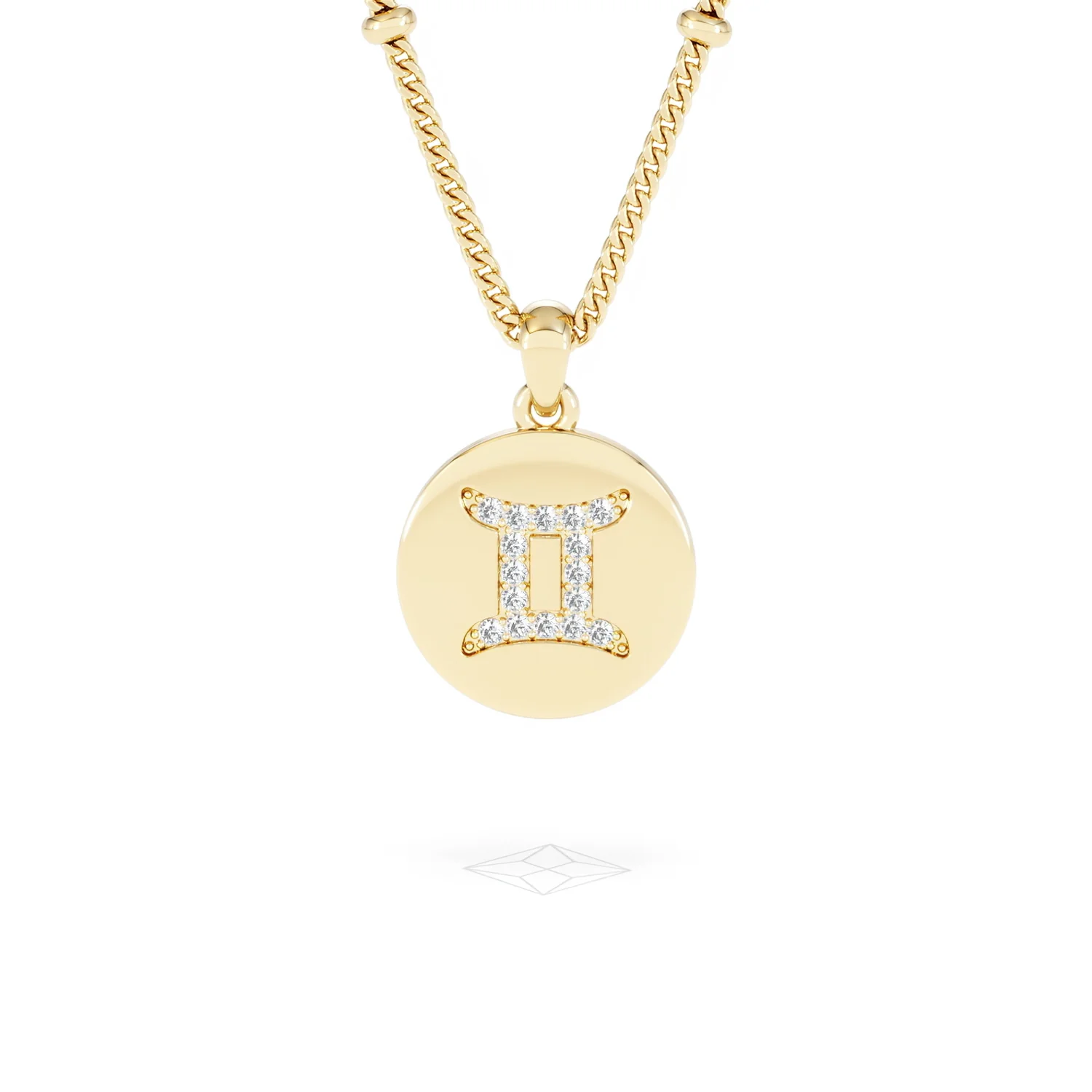 Astrology Gemini 0.07ct Lab Grown Diamond Medallion Pendant Necklace in 18K Gold Vermeil - Image 88