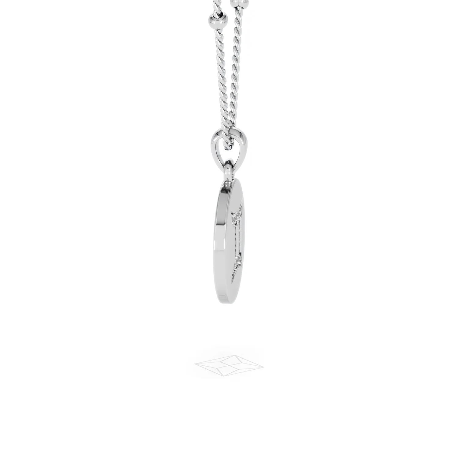 Astrology Gemini 0.07ct Lab Grown Diamond Medallion Pendant Necklace in Sterling Silver - Image 27