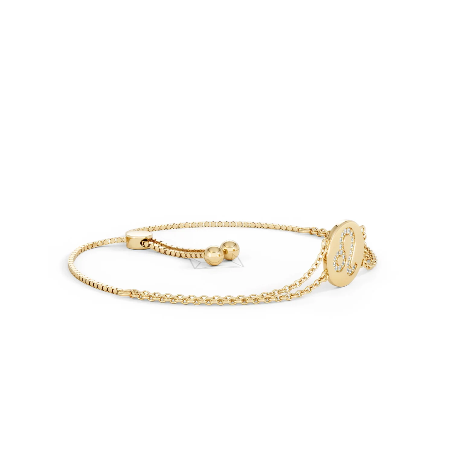 Astrology Leo 0.07ct Lab Grown Diamond AAdjustable Medallion Bracelet 18K Gold Vermeil - Image 21