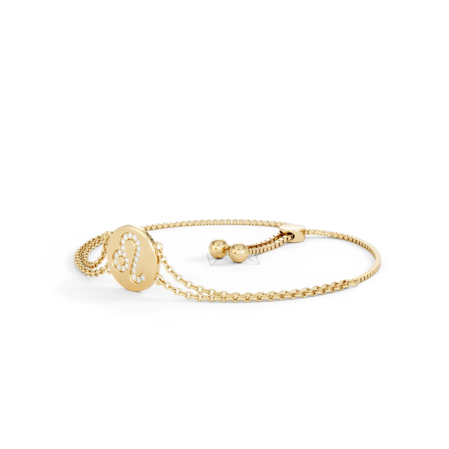 Astrology Leo 0.07ct Lab Grown Diamond AAdjustable Medallion Bracelet 18K Gold Vermeil - Image 80