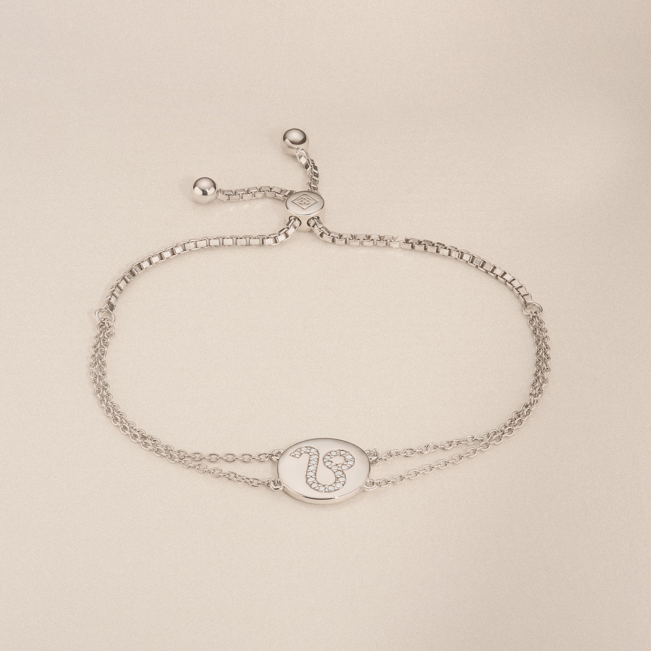 Astrology Leo 0.07ct Lab Grown Diamond Adjustable Medallion Bracelet Sterling Silver - Image 6