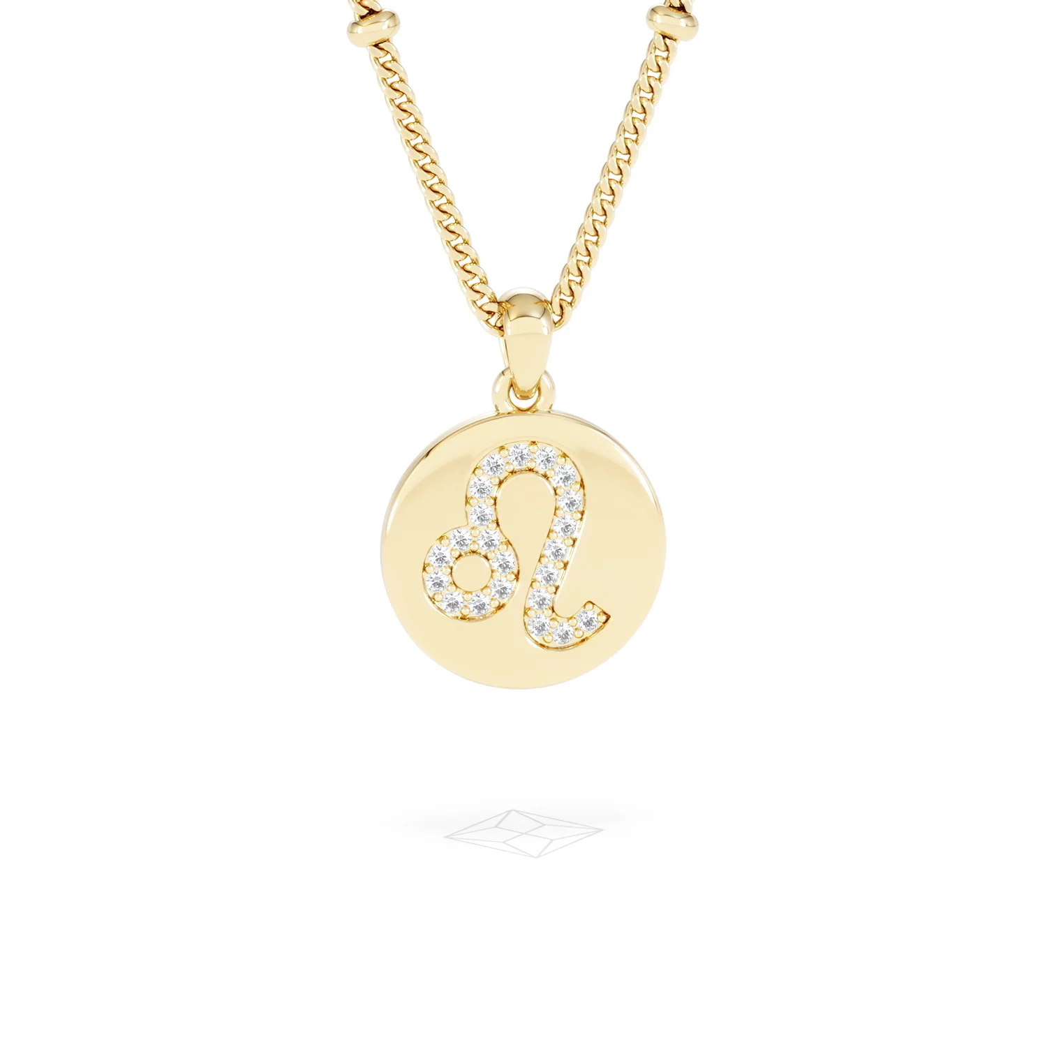 Astrology Leo 0.07ct Lab Grown Diamond Medallion Pendant Necklace in 18K Gold Vermeil - Image 11