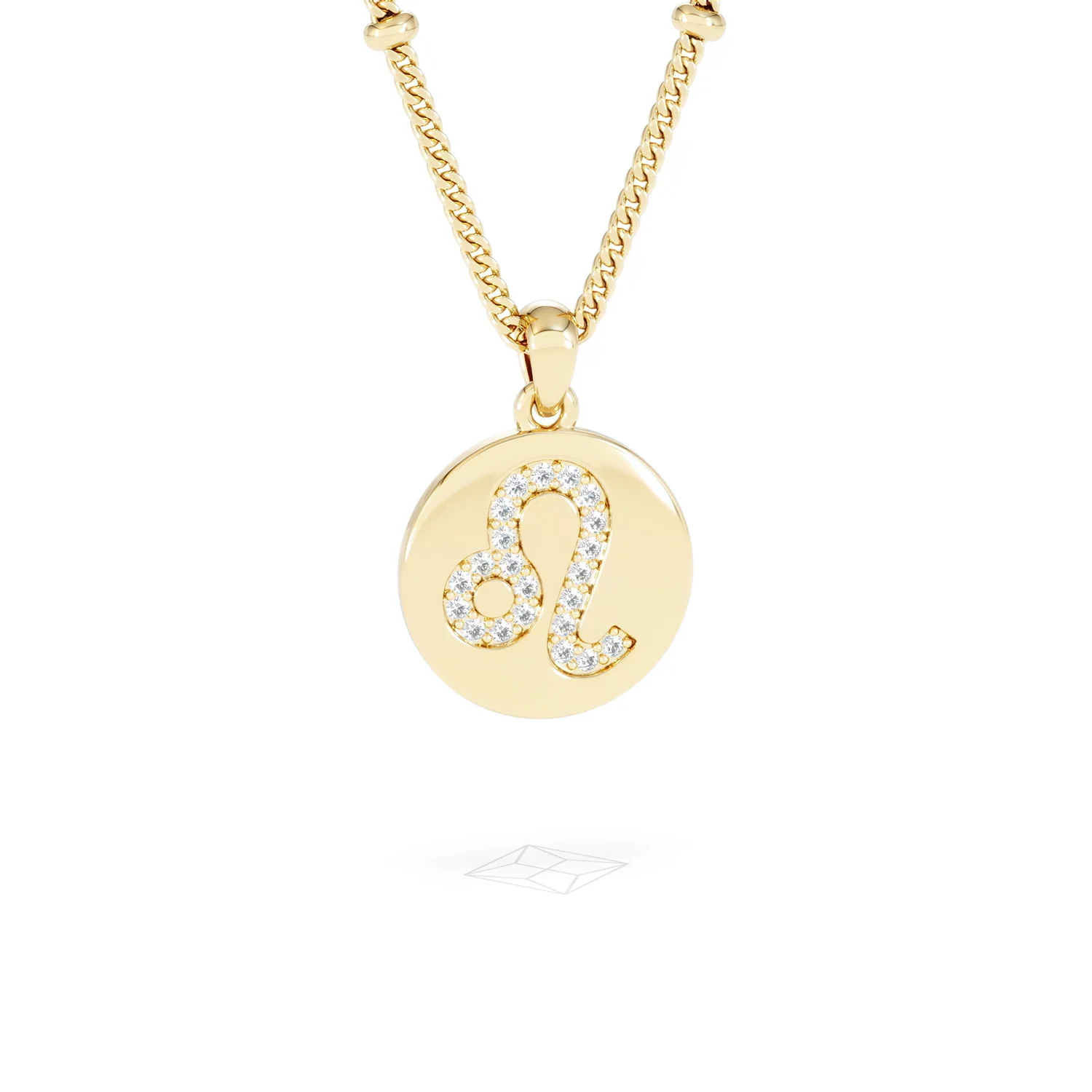 Astrology Leo 0.07ct Lab Grown Diamond Medallion Pendant Necklace in 18K Gold Vermeil - Image 12
