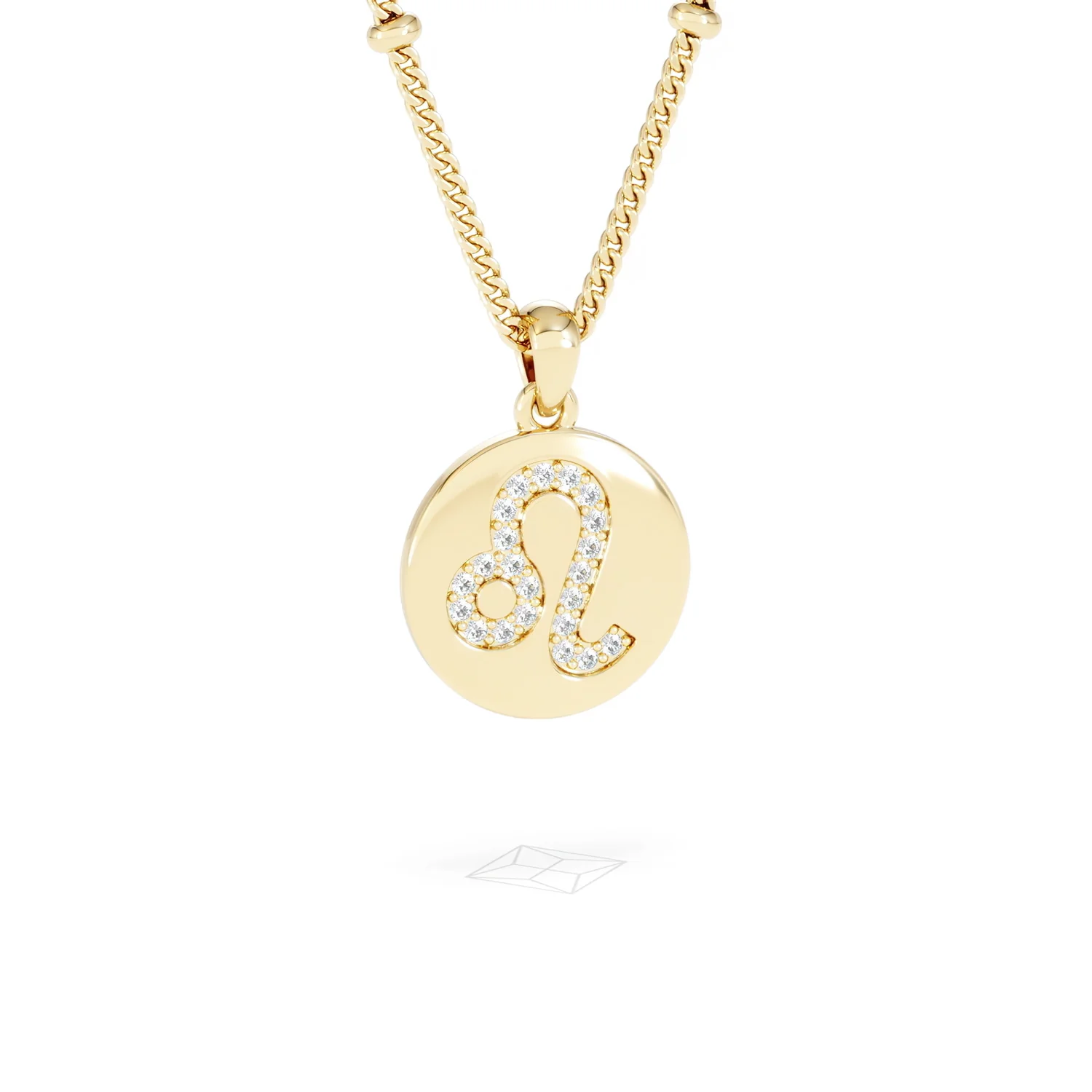 Astrology Leo 0.07ct Lab Grown Diamond Medallion Pendant Necklace in 18K Gold Vermeil - Image 13