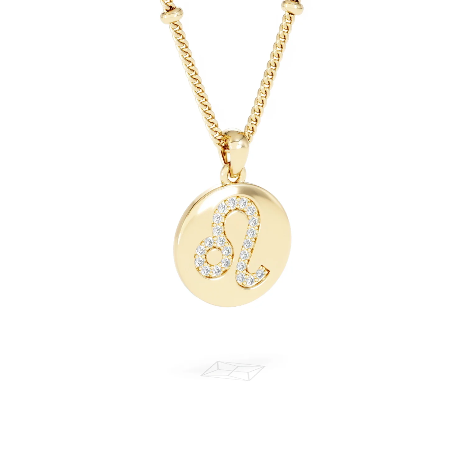 Astrology Leo 0.07ct Lab Grown Diamond Medallion Pendant Necklace in 18K Gold Vermeil - Image 15