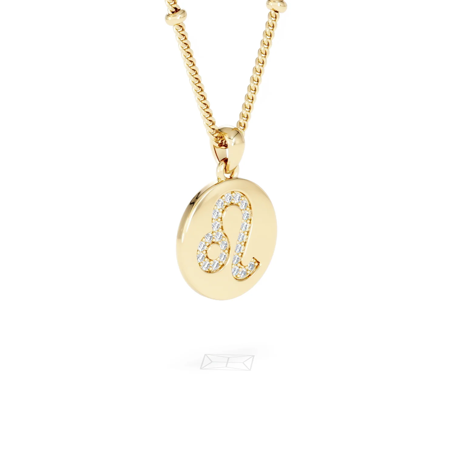 Astrology Leo 0.07ct Lab Grown Diamond Medallion Pendant Necklace in 18K Gold Vermeil - Image 18