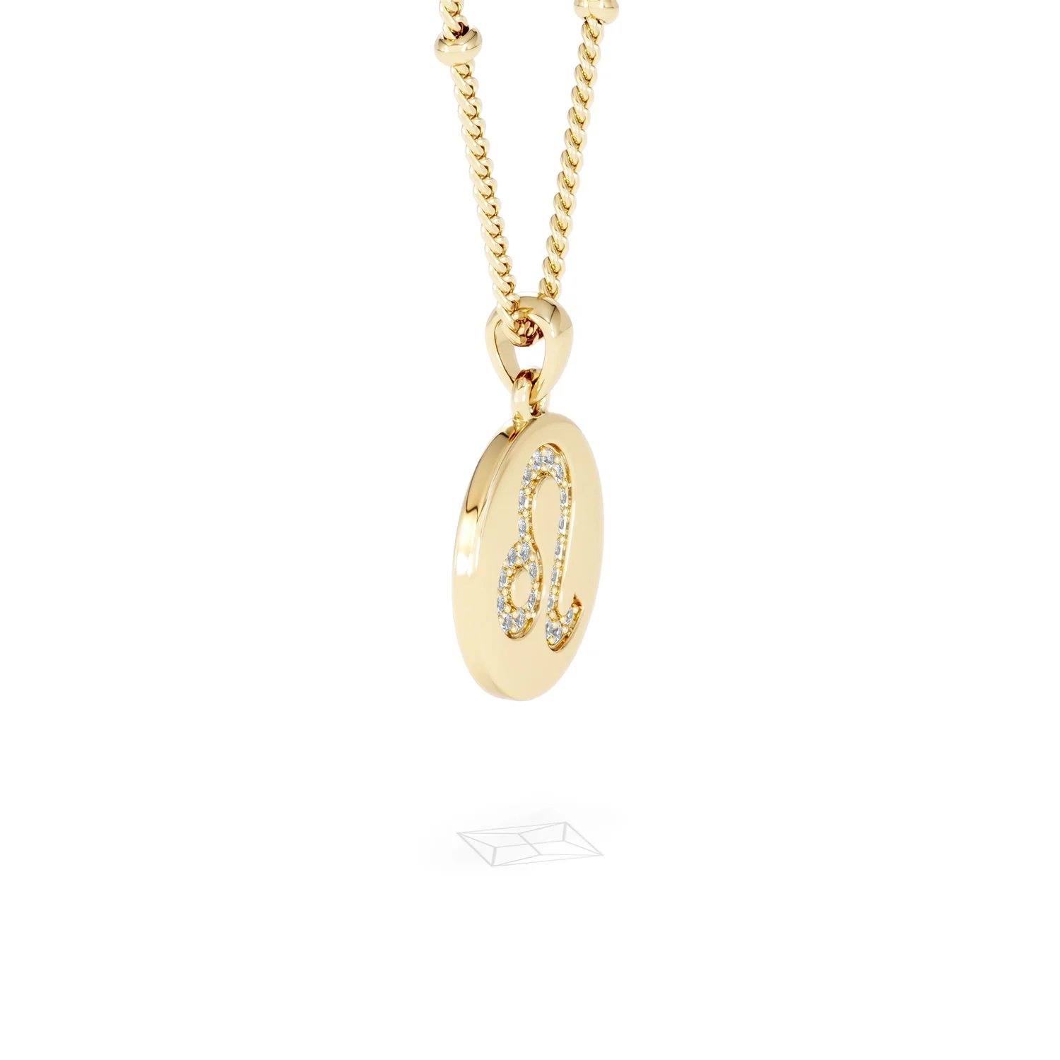 Astrology Leo 0.07ct Lab Grown Diamond Medallion Pendant Necklace in 18K Gold Vermeil - Image 23