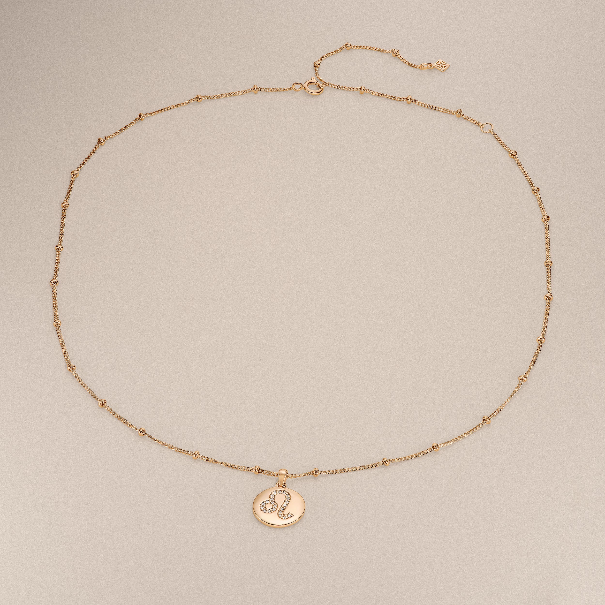 Astrology Leo 0.07ct Lab Grown Diamond Medallion Pendant Necklace in 18K Gold Vermeil - Image 6
