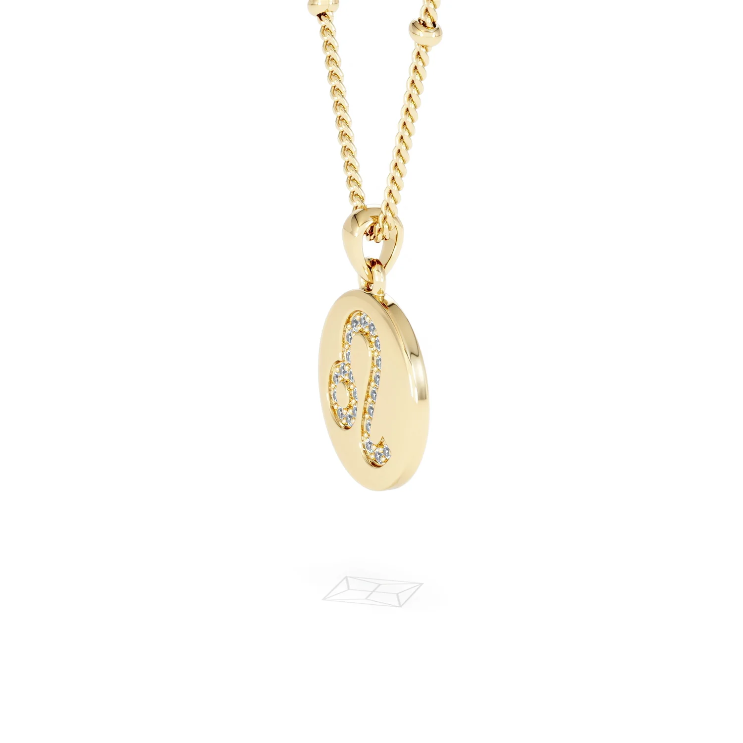 Astrology Leo 0.07ct Lab Grown Diamond Medallion Pendant Necklace in 18K Gold Vermeil - Image 75