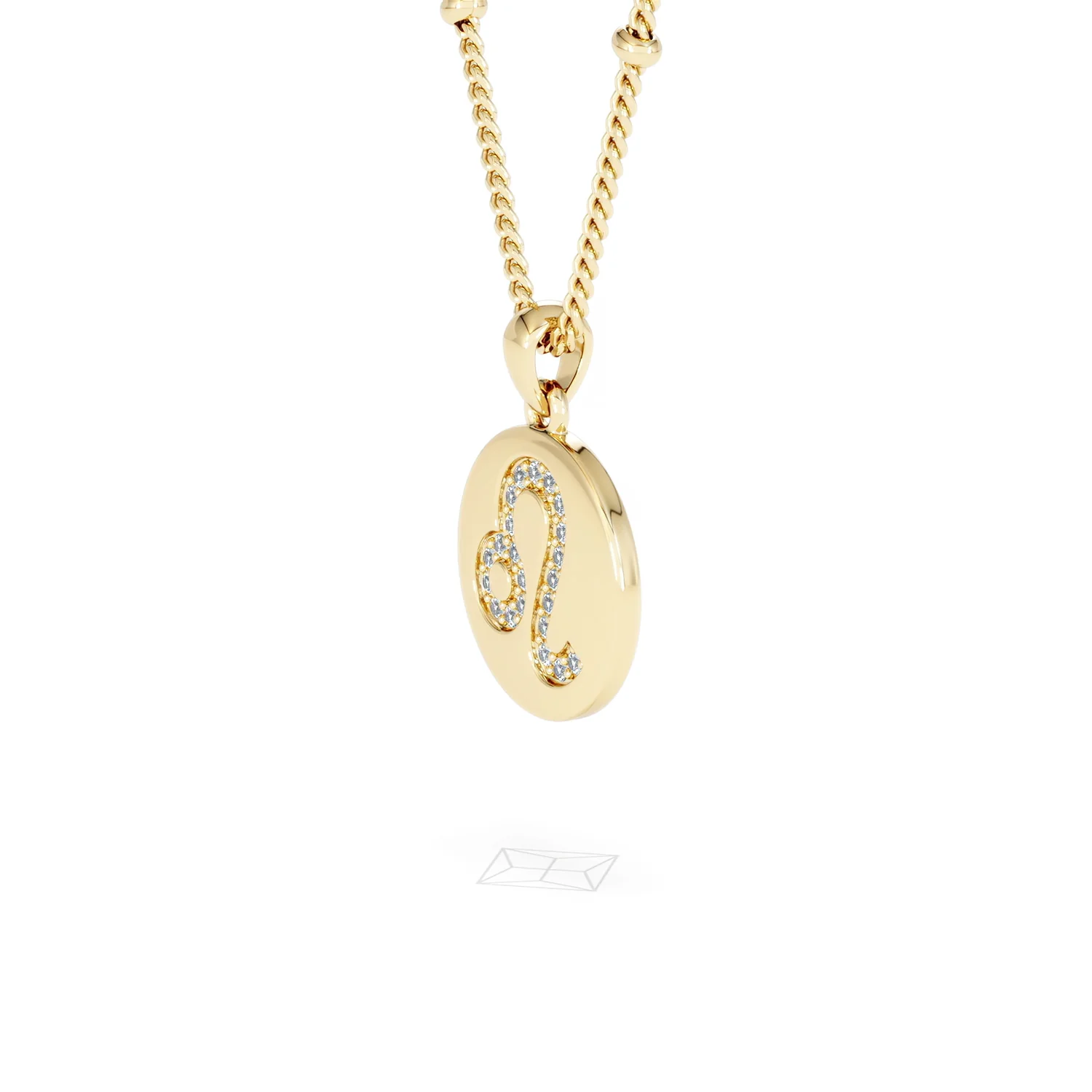 Astrology Leo 0.07ct Lab Grown Diamond Medallion Pendant Necklace in 18K Gold Vermeil - Image 76