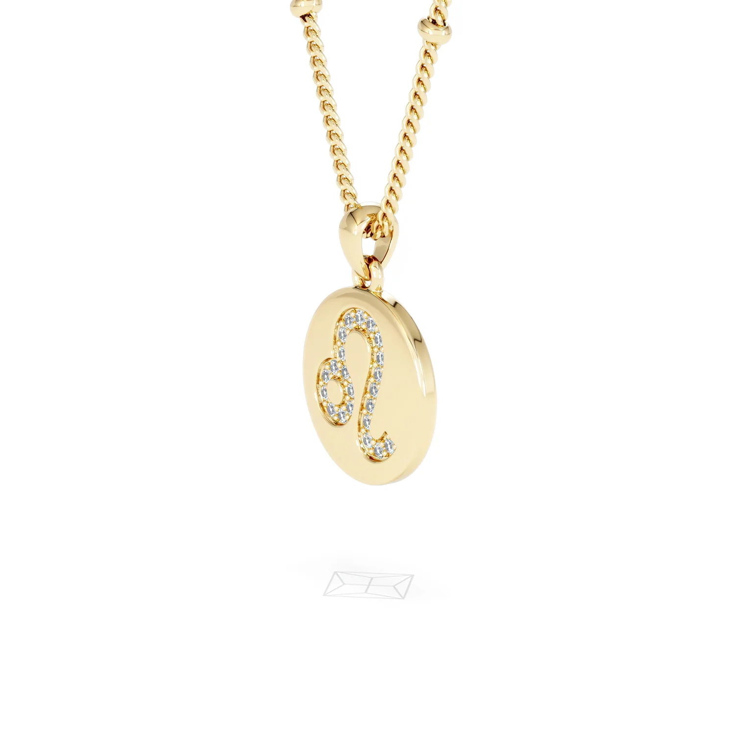 Astrology Leo 0.07ct Lab Grown Diamond Medallion Pendant Necklace in 18K Gold Vermeil - Image 77