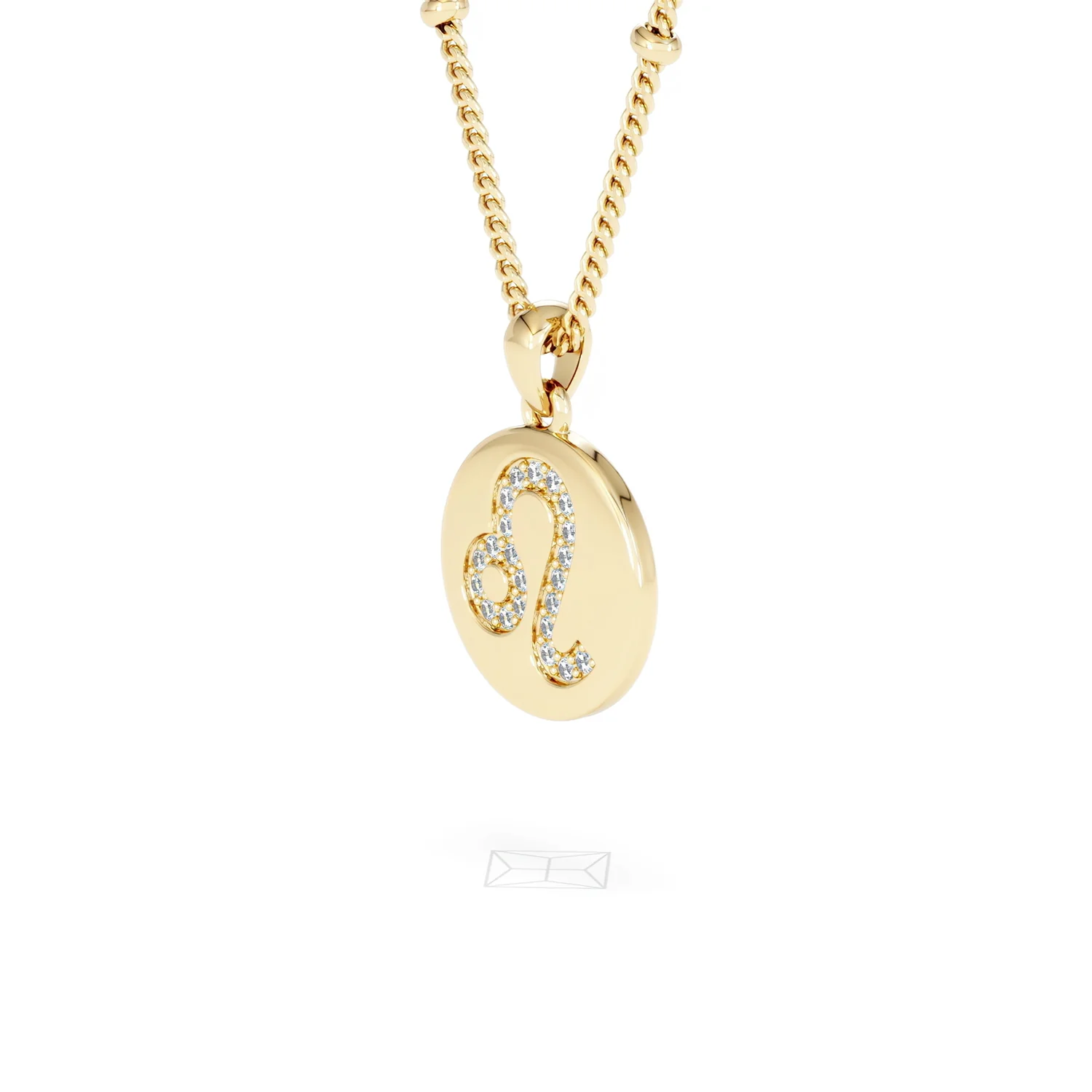 Astrology Leo 0.07ct Lab Grown Diamond Medallion Pendant Necklace in 18K Gold Vermeil - Image 78