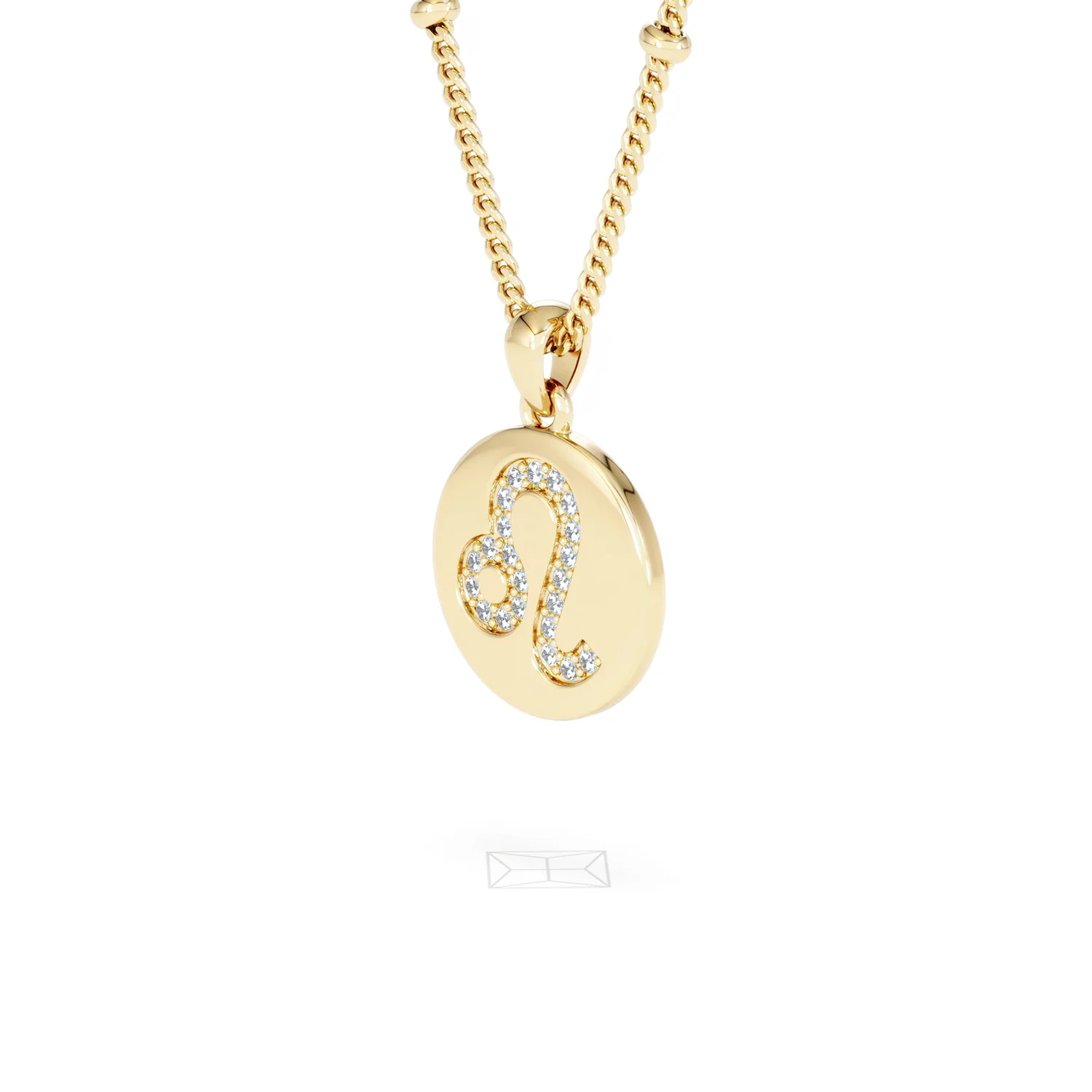 Astrology Leo 0.07ct Lab Grown Diamond Medallion Pendant Necklace in 18K Gold Vermeil - Image 79